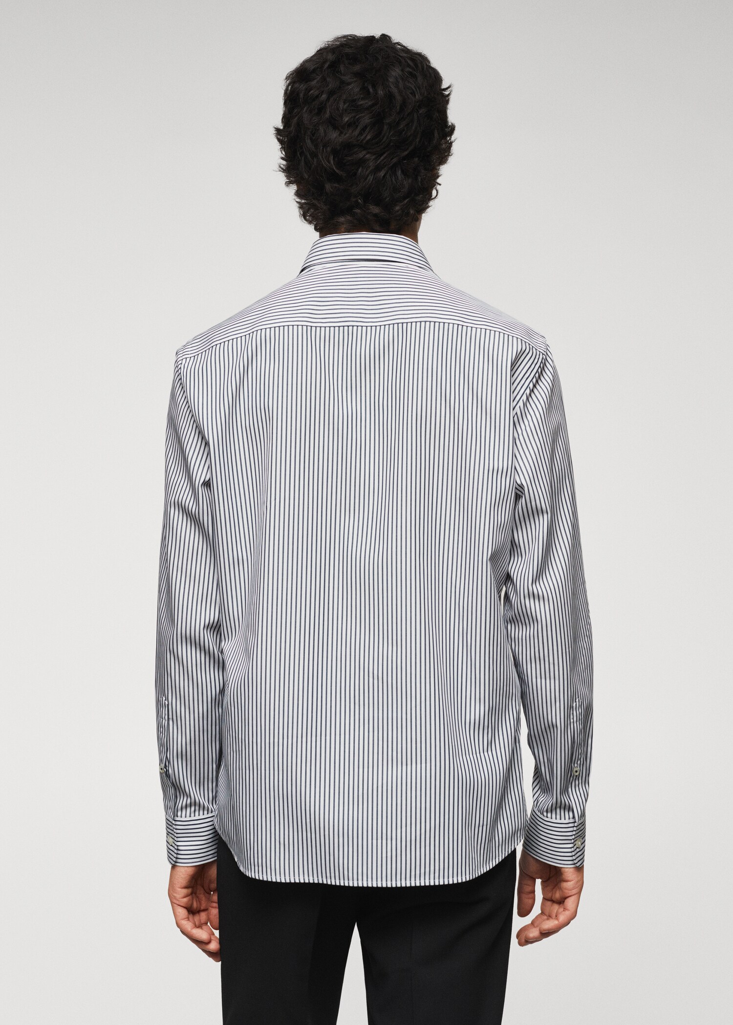 Camisa slim fit cotó ratlles - Revers de l'article