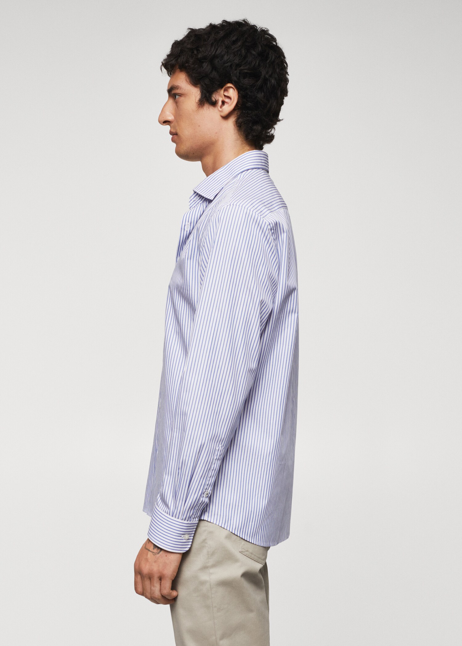 Camisa slim fit cotó ratlles - Detall de l'article 6