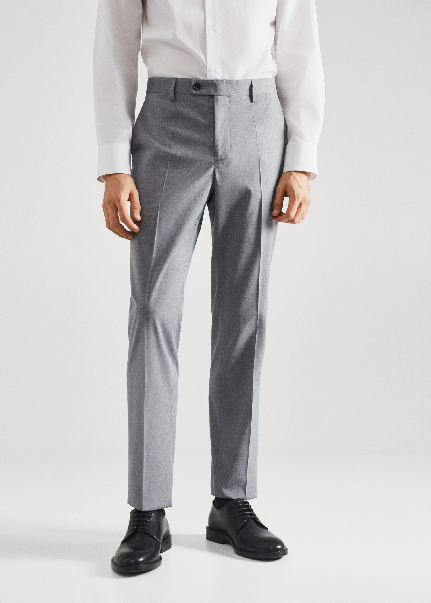 Slim fit check suit trousers - Medium plane