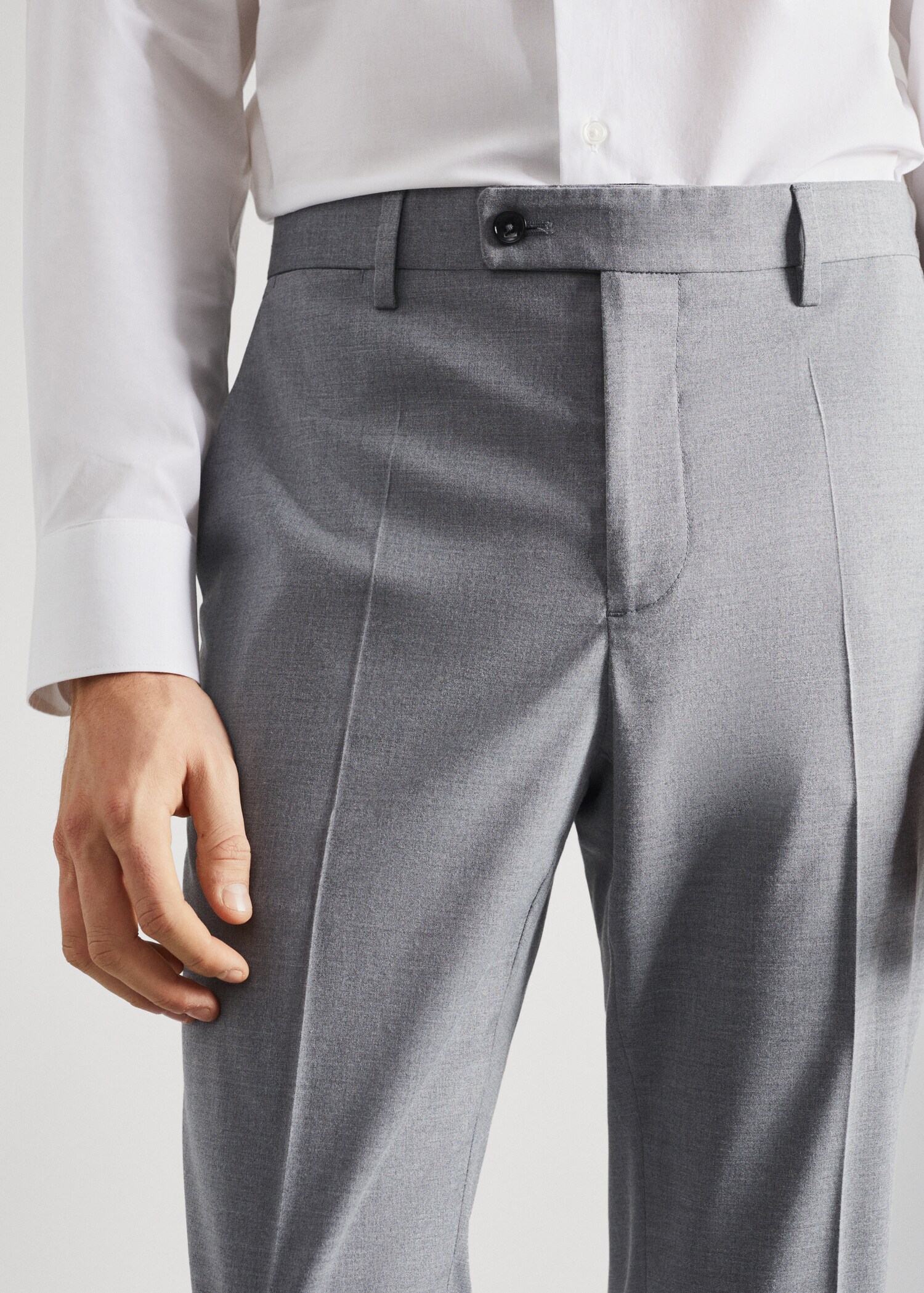 Slim fit check suit trousers - Details of the article 1