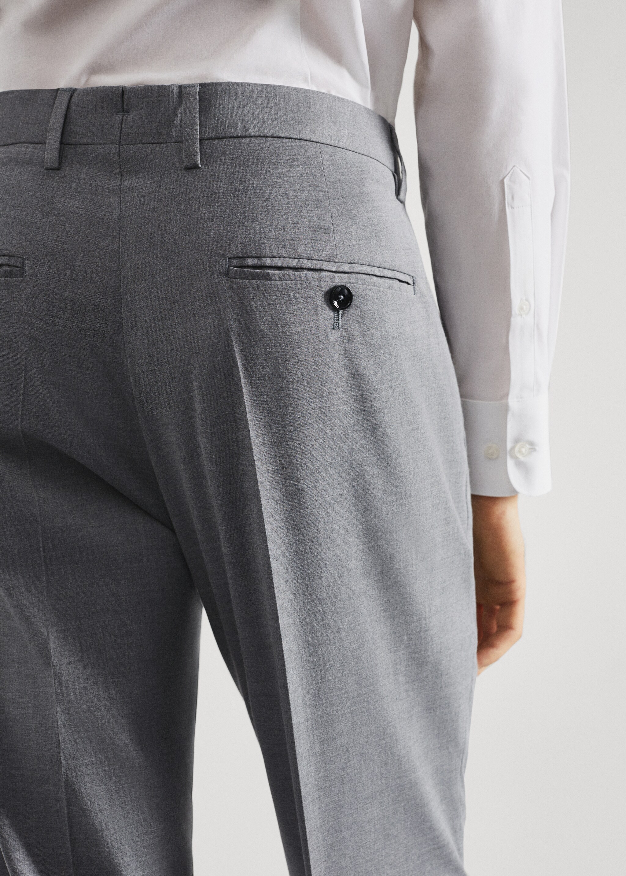 Slim fit check suit trousers - Details of the article 4