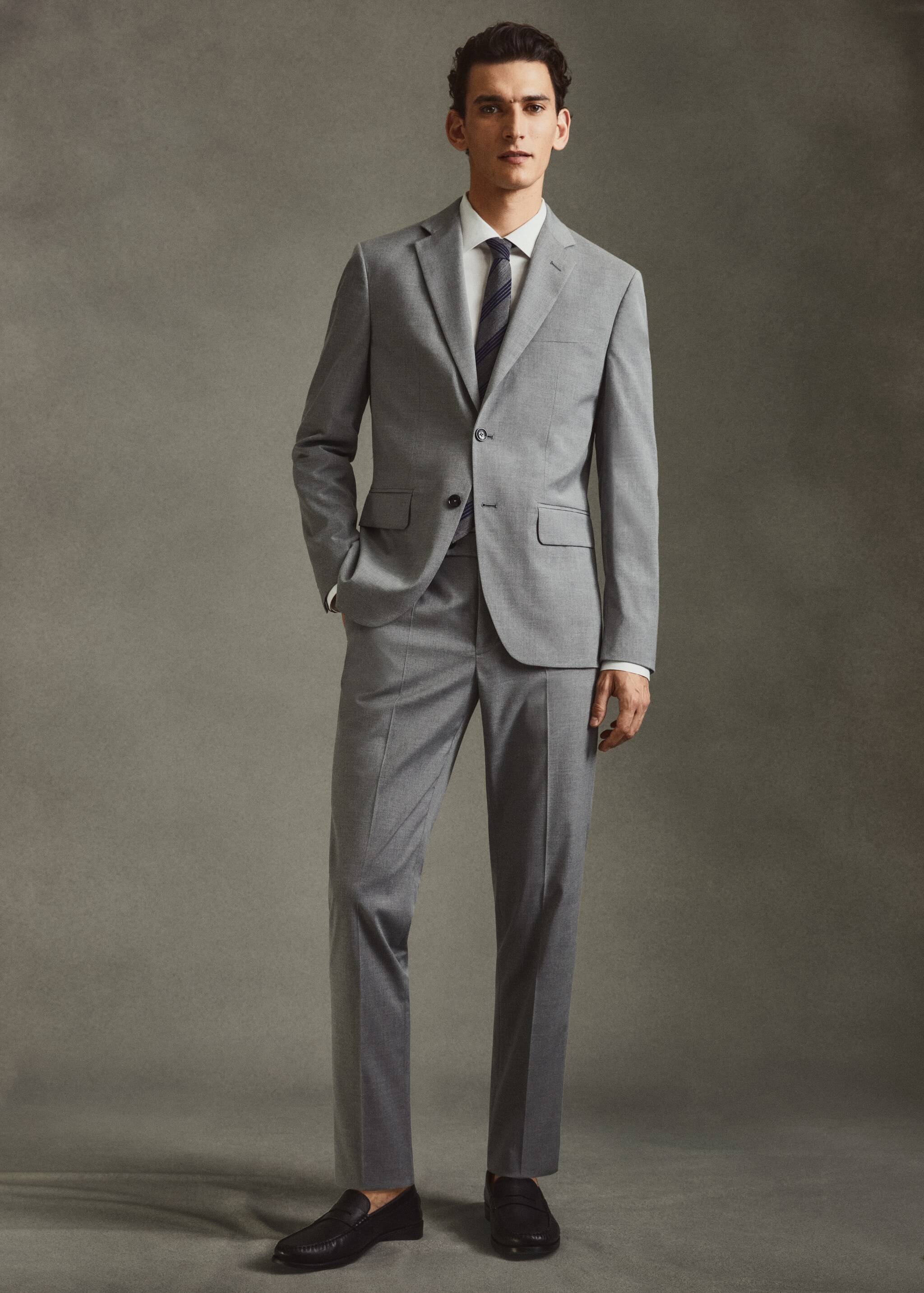 Slim fit check suit trousers - Details of the article 5