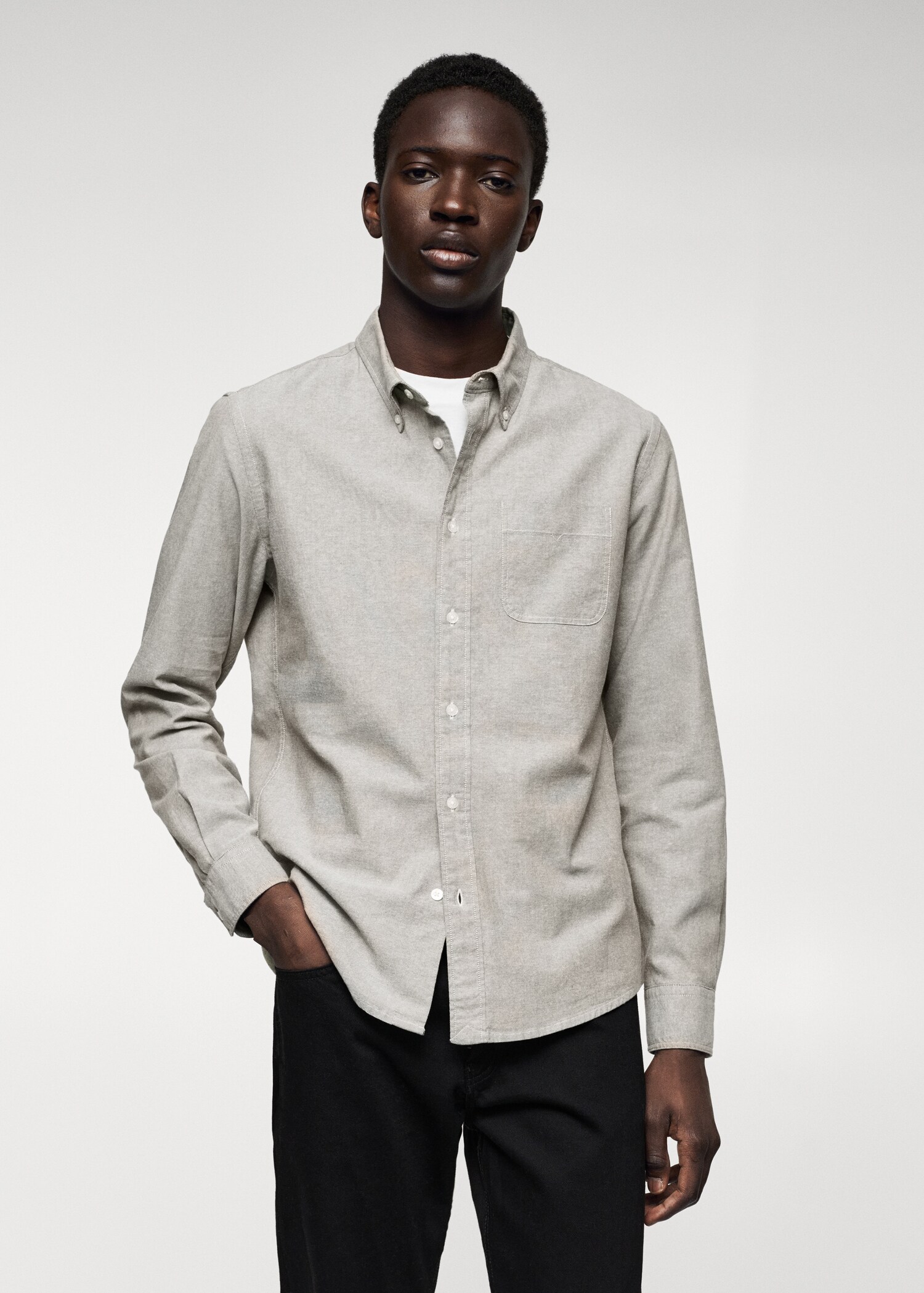 Regular fit Oxford cotton shirt - Medium plane