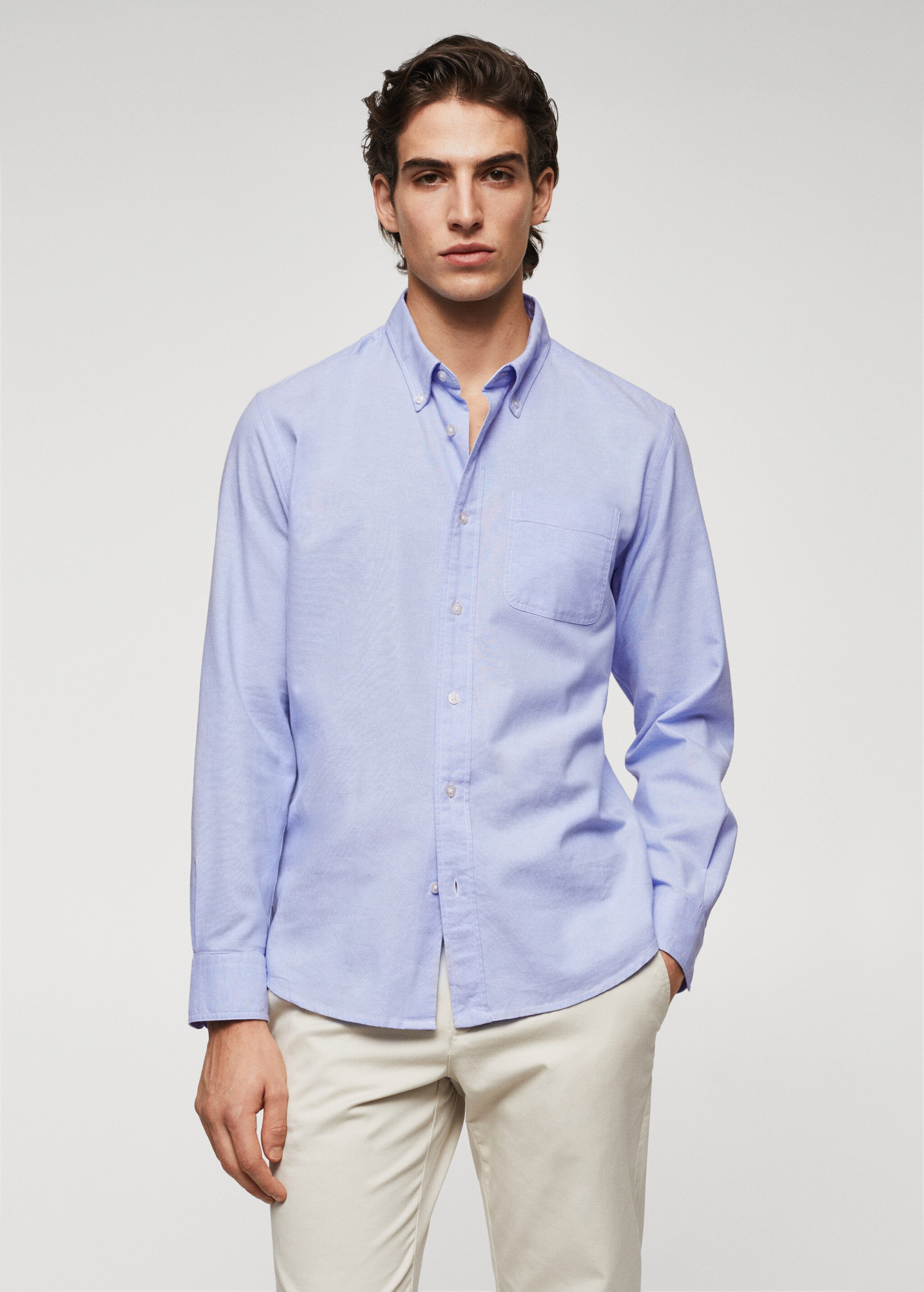 Regular fit Oxford cotton shirt - Medium plane