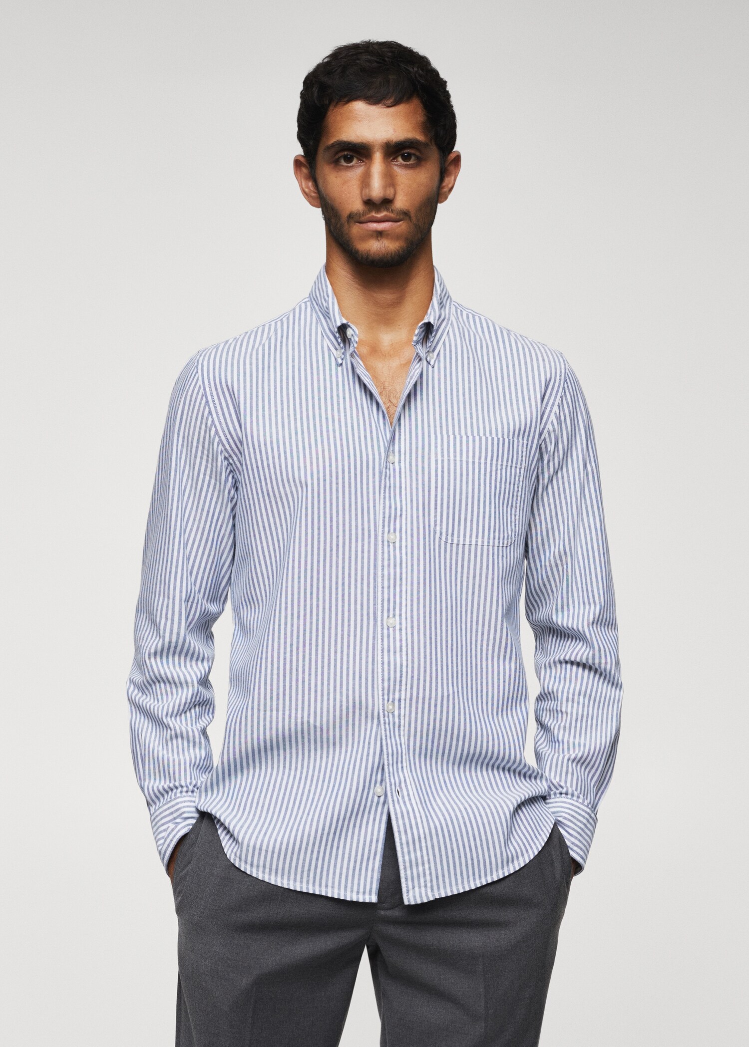 Regular-fit cotton striped shirt - Medium plane