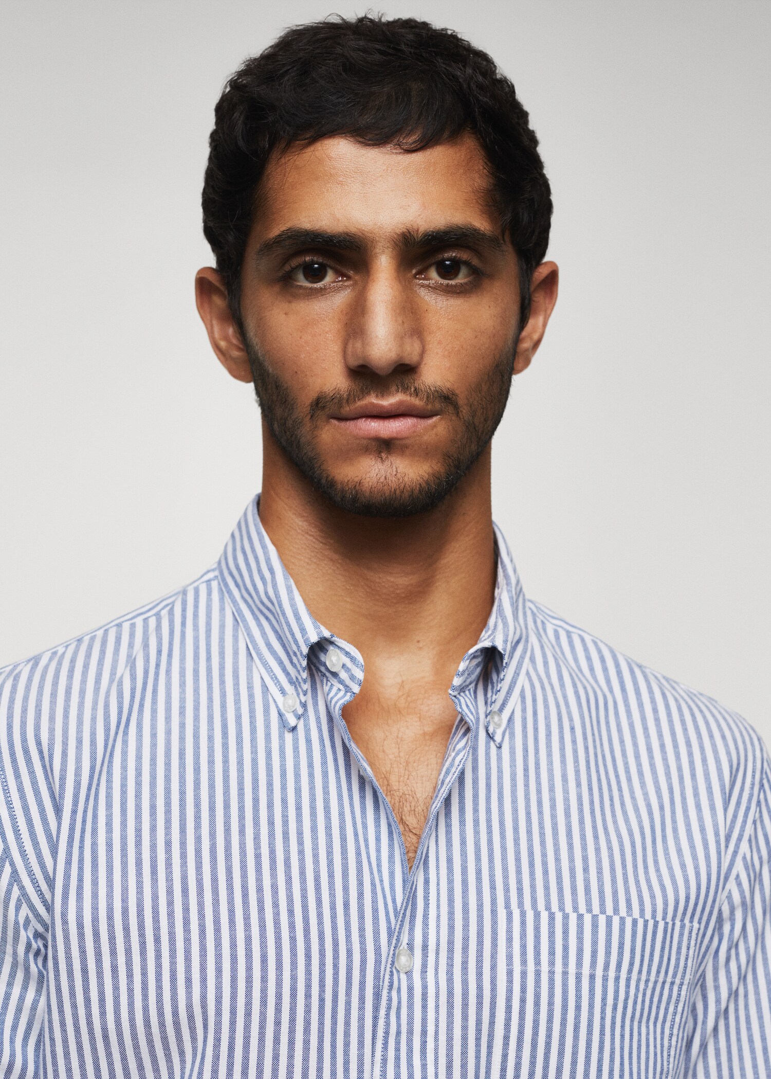 Regular-fit cotton striped shirt - Details of the article 1