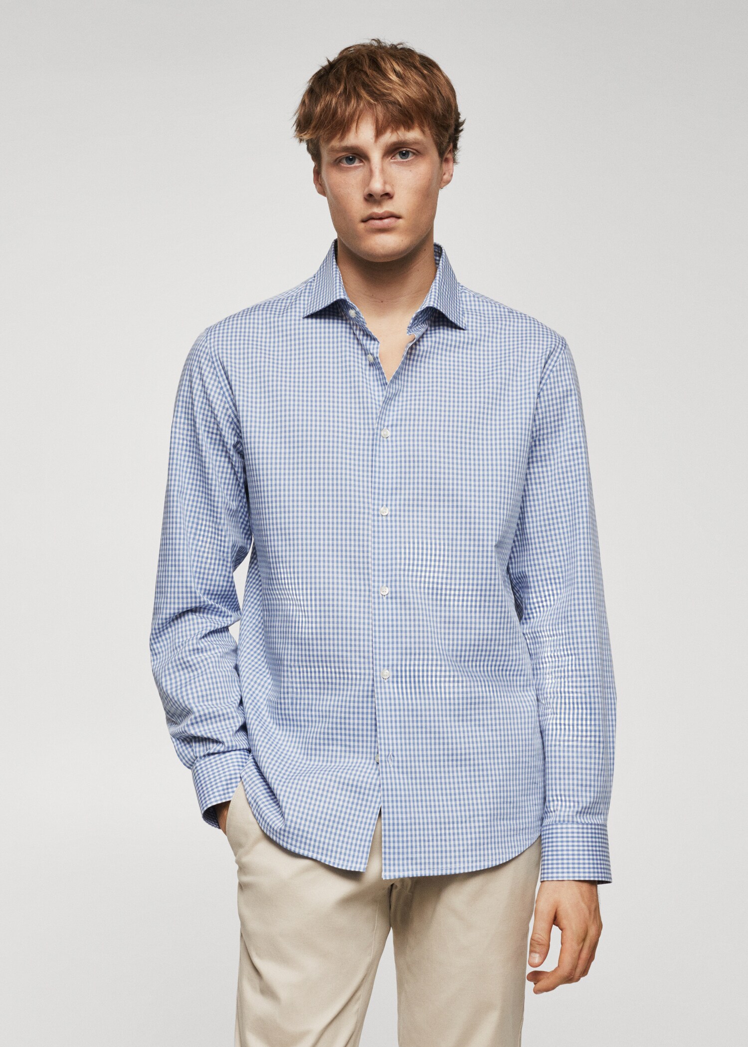 Gingham check cotton shirt - Medium plane