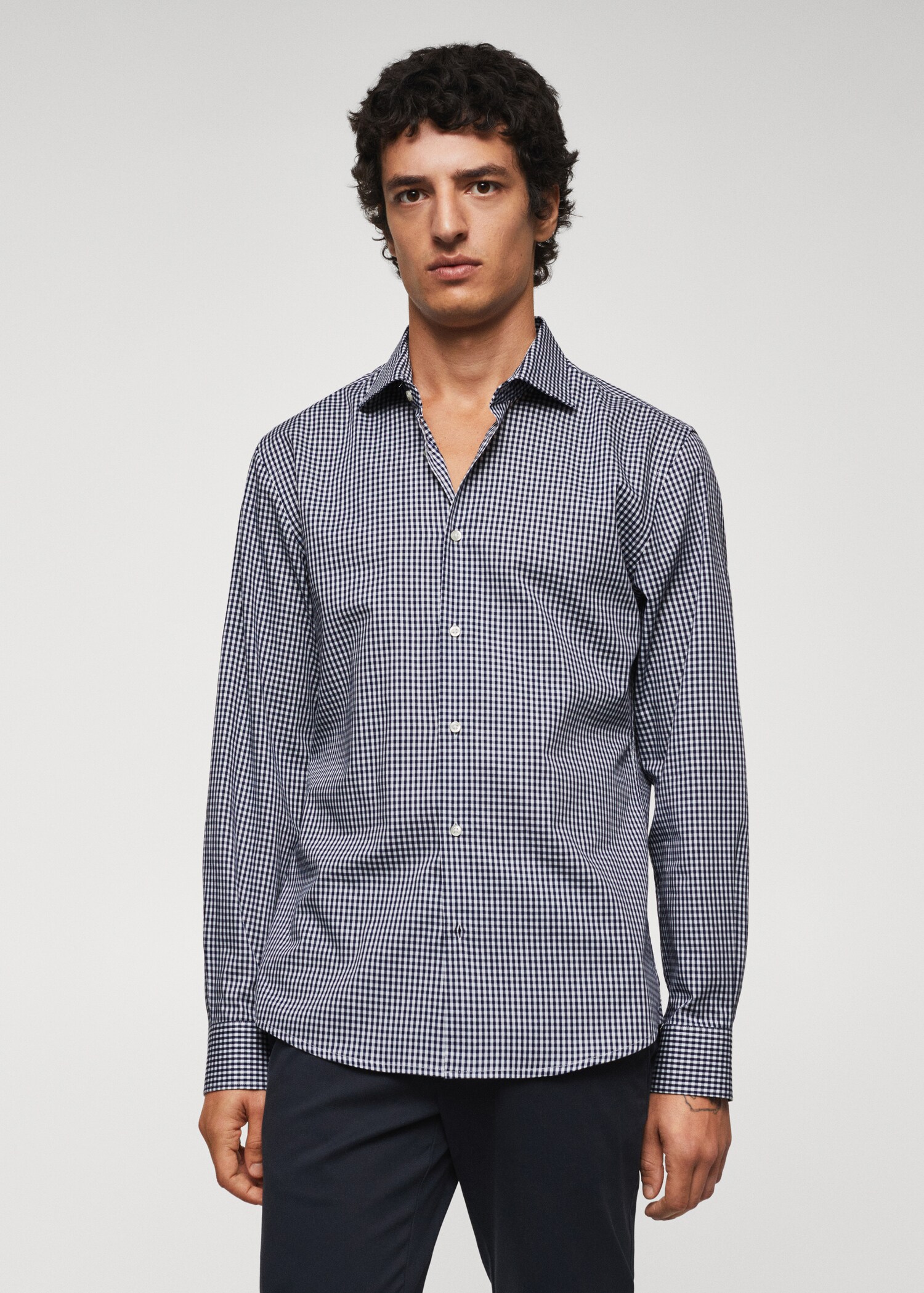 Gingham check cotton shirt - Medium plane