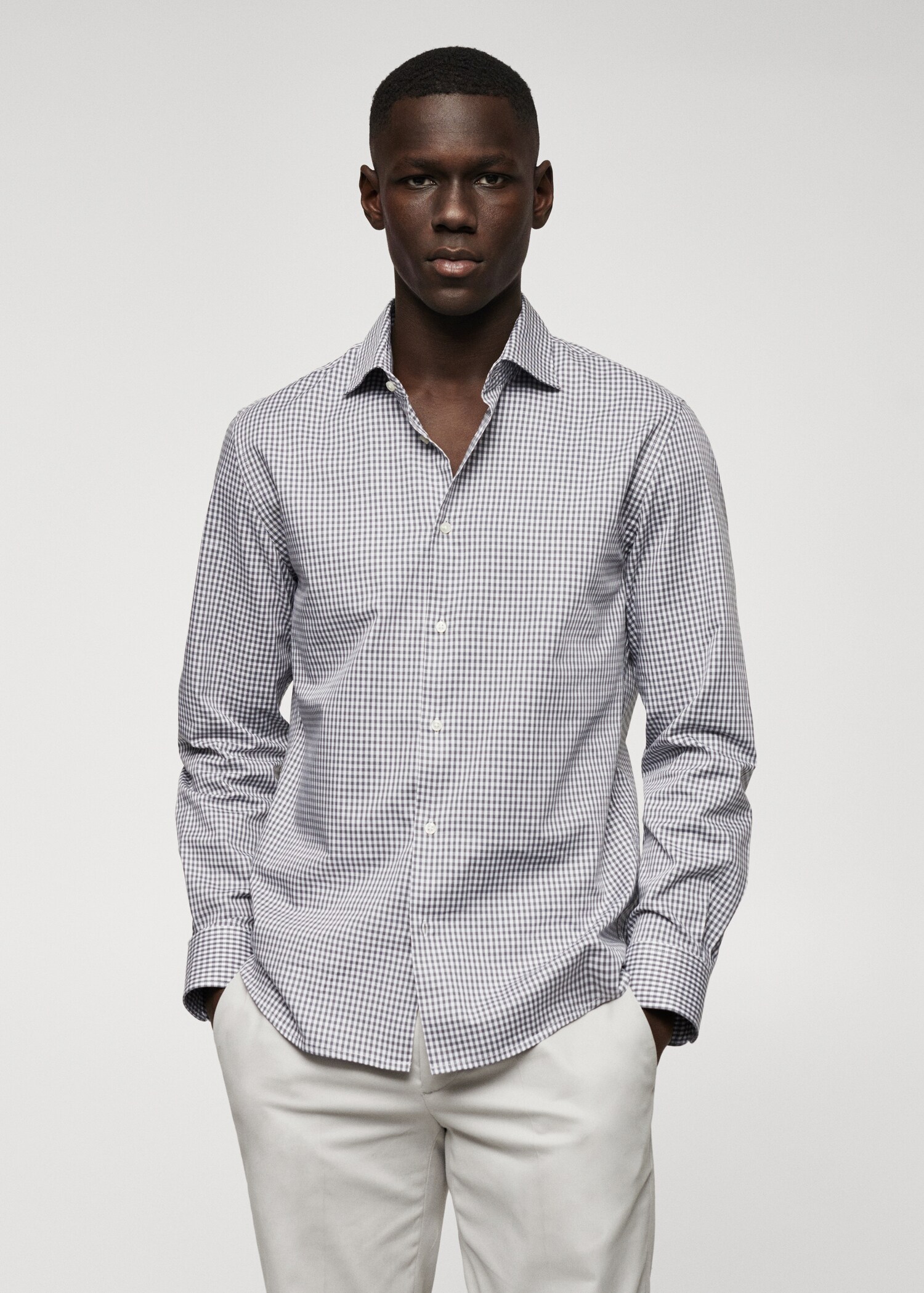 Gingham check cotton shirt - Medium plane