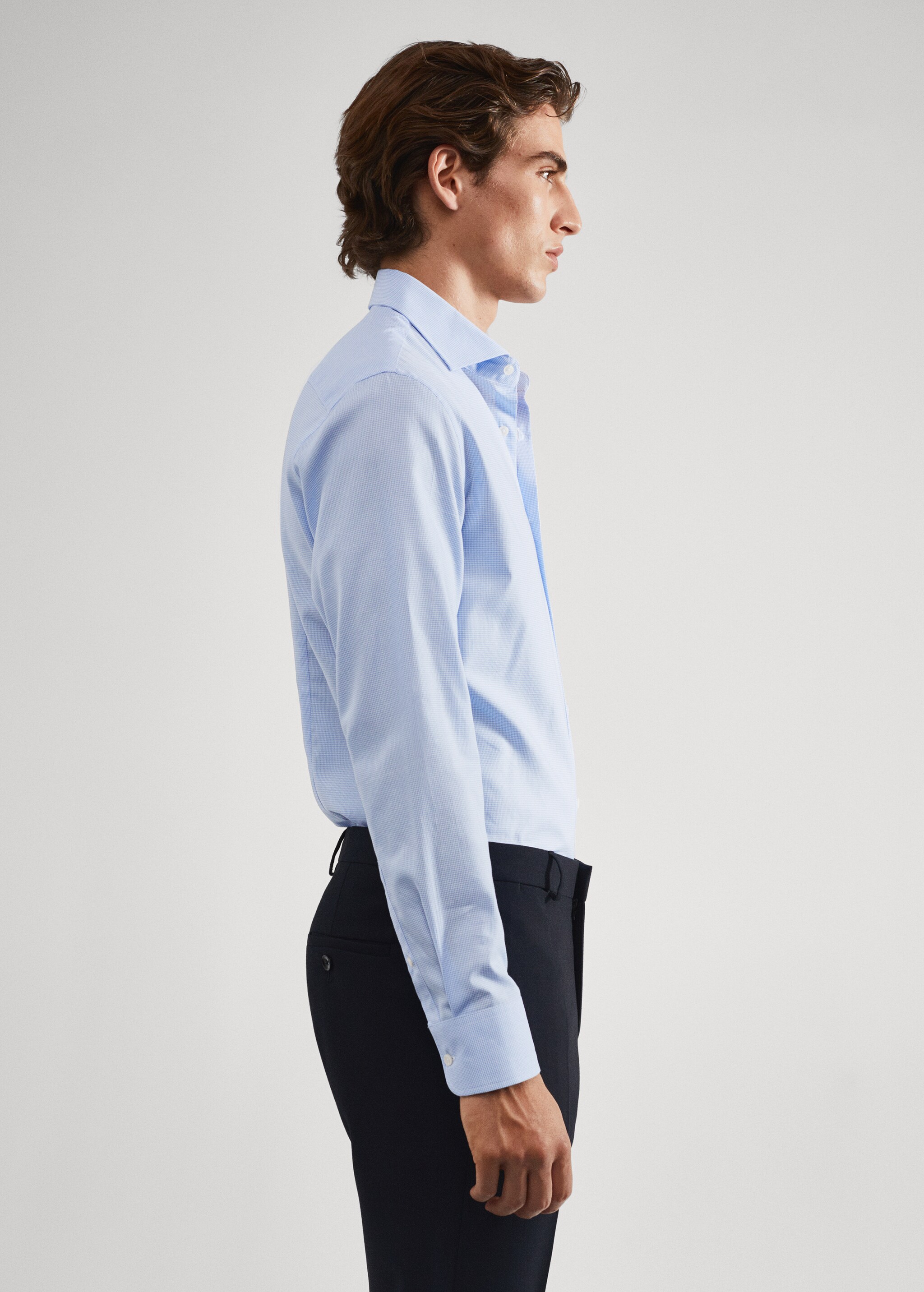 Micro-structure slim-fit suit shirt - Details of the article 6