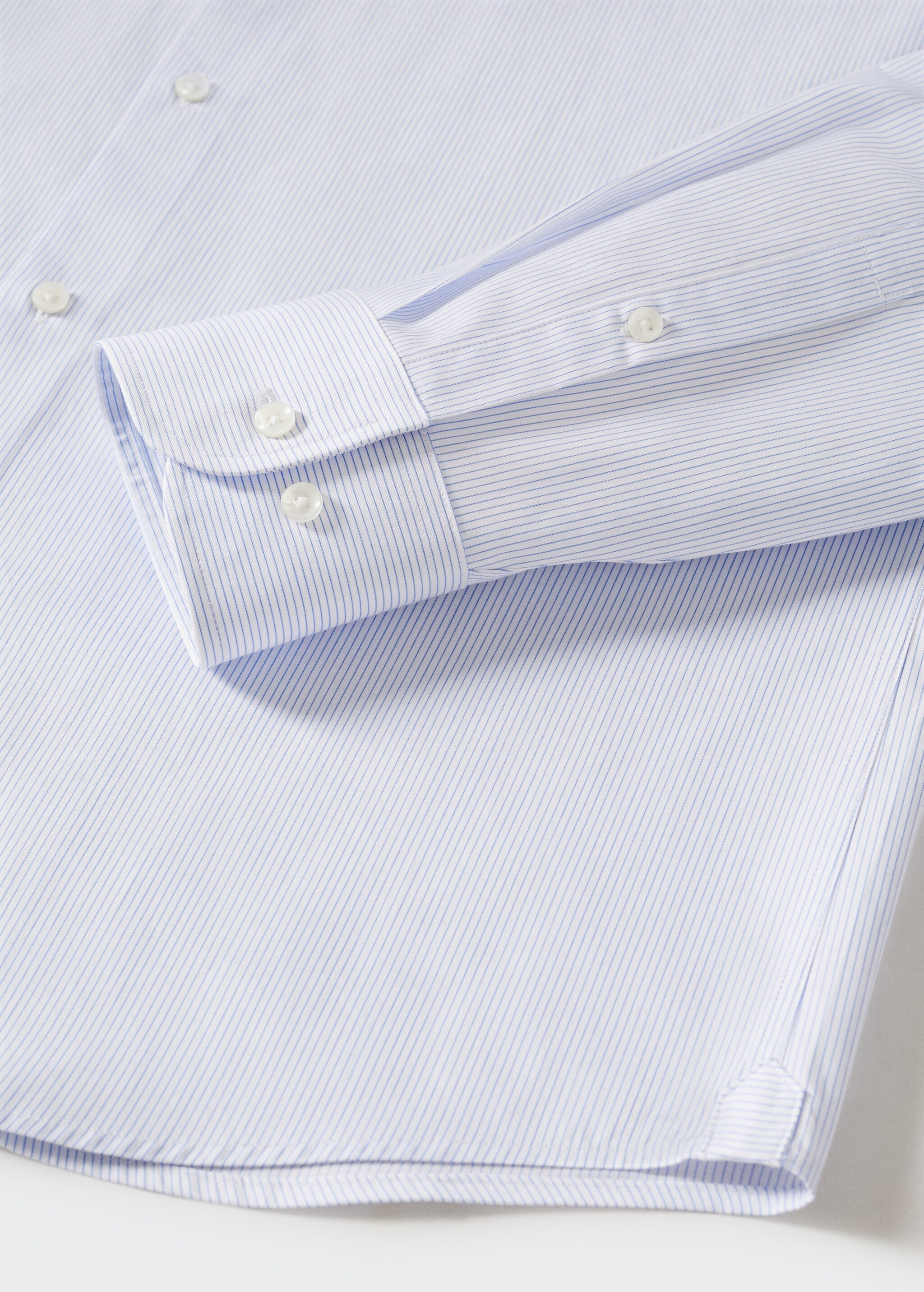Slim Fit-Anzughemd aus Baumwolle mit Streifen - Detail des Artikels 8