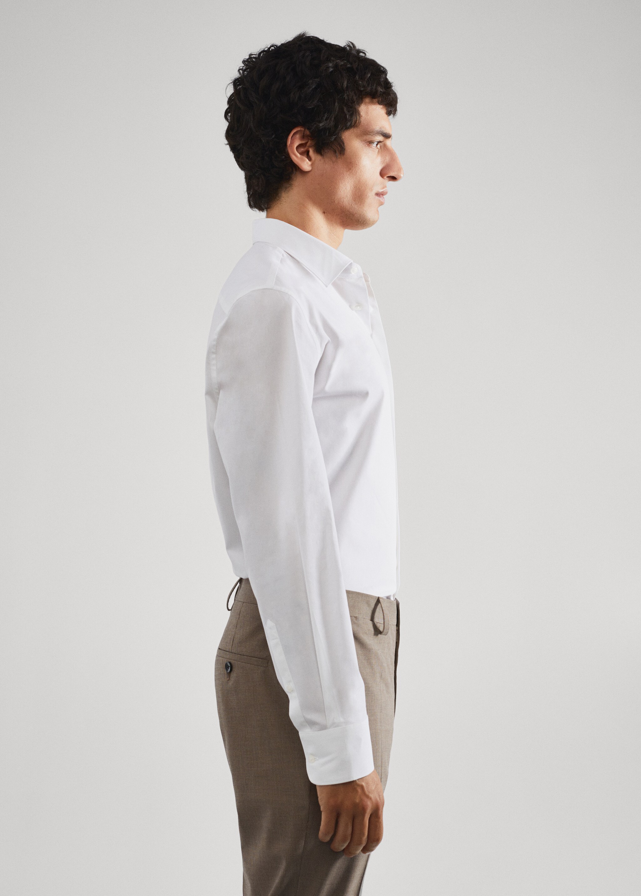 Slim fit stretch cotton suit shirt - Details of the article 1