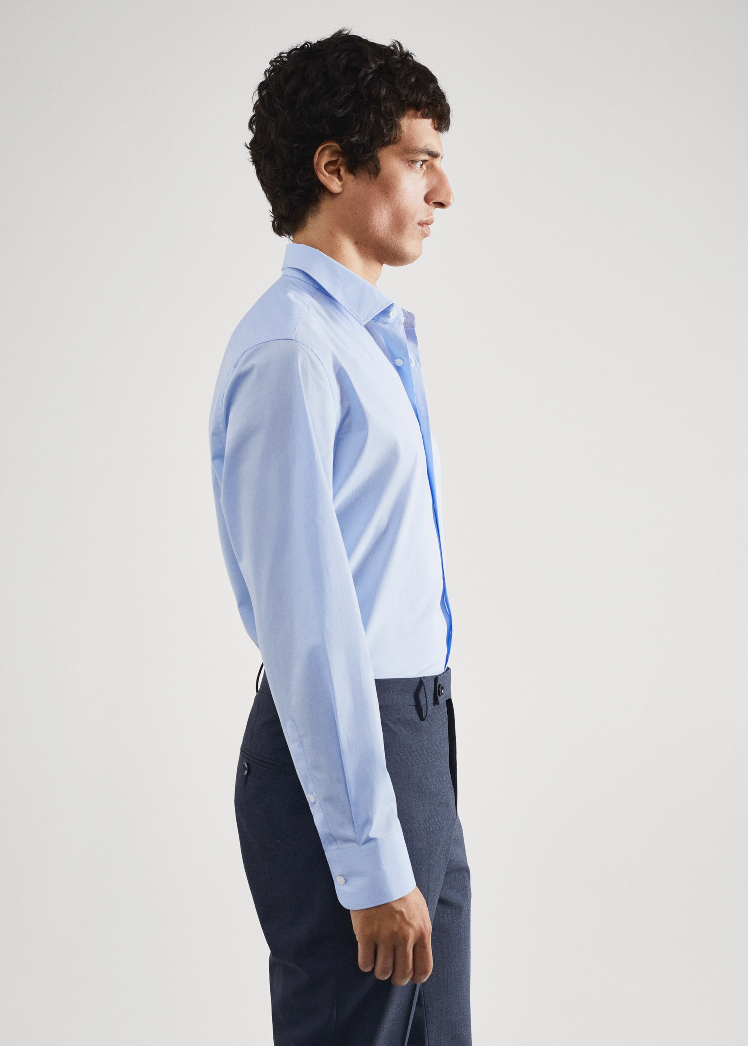 Kostymskjorta slim fit bomullsstretch - Detaljer om artikeln 1
