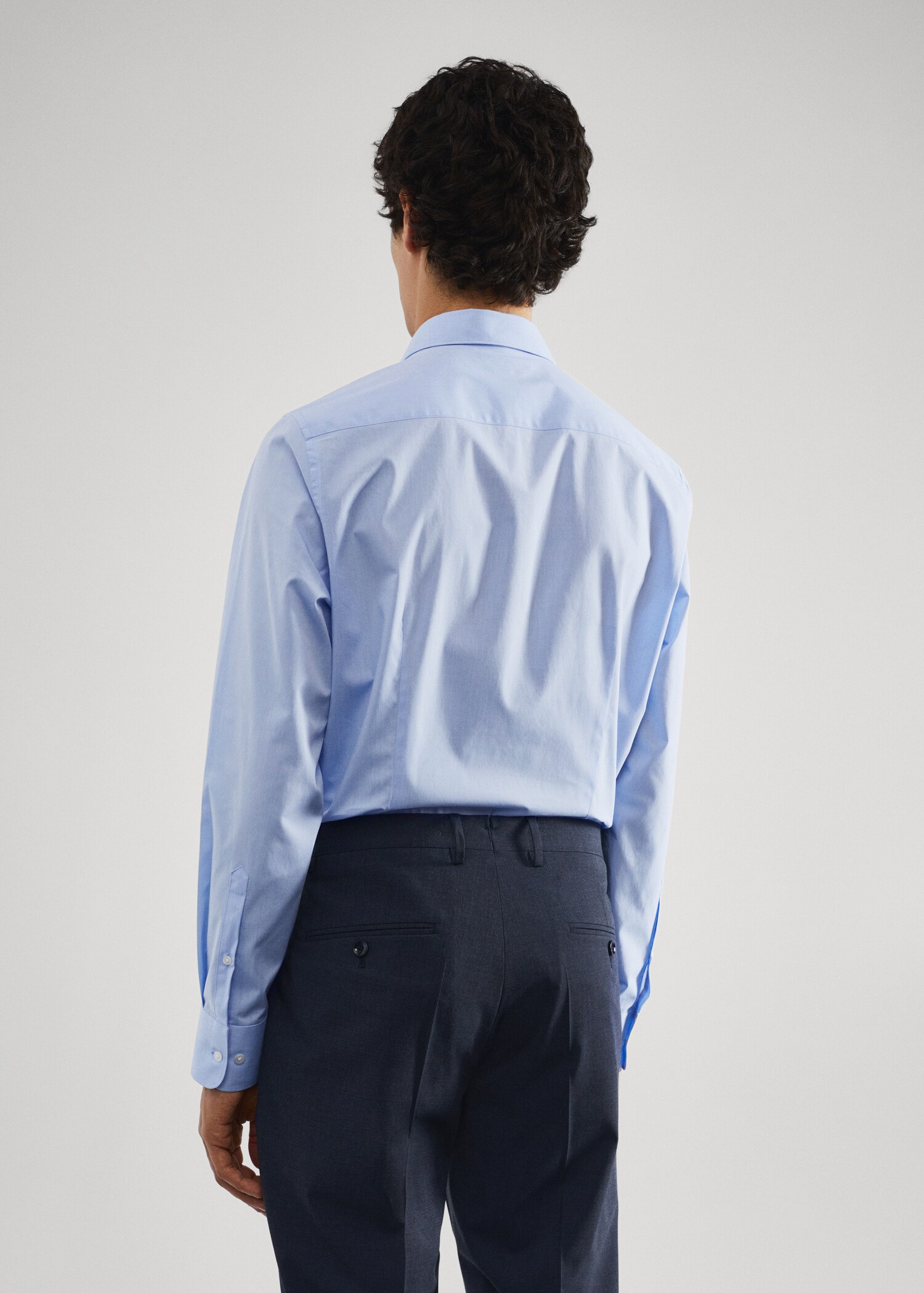 Kostymskjorta slim fit bomullsstretch - Artikelns baksida