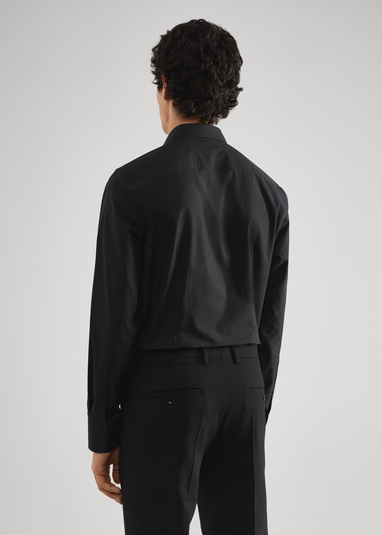 Kostymskjorta slim fit bomullsstretch - Artikelns baksida