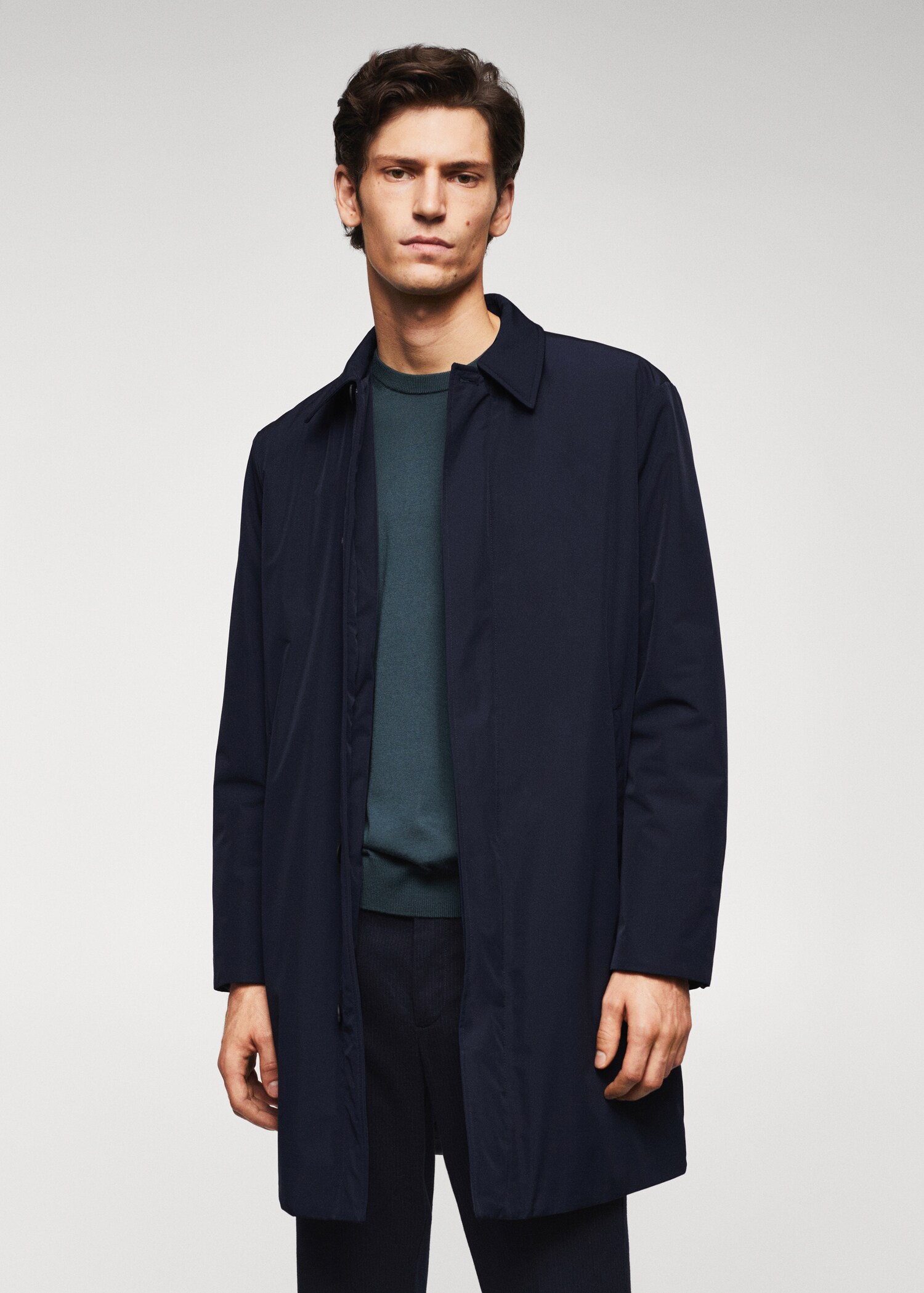 Water-repellent quilted trench coat - Medium plane