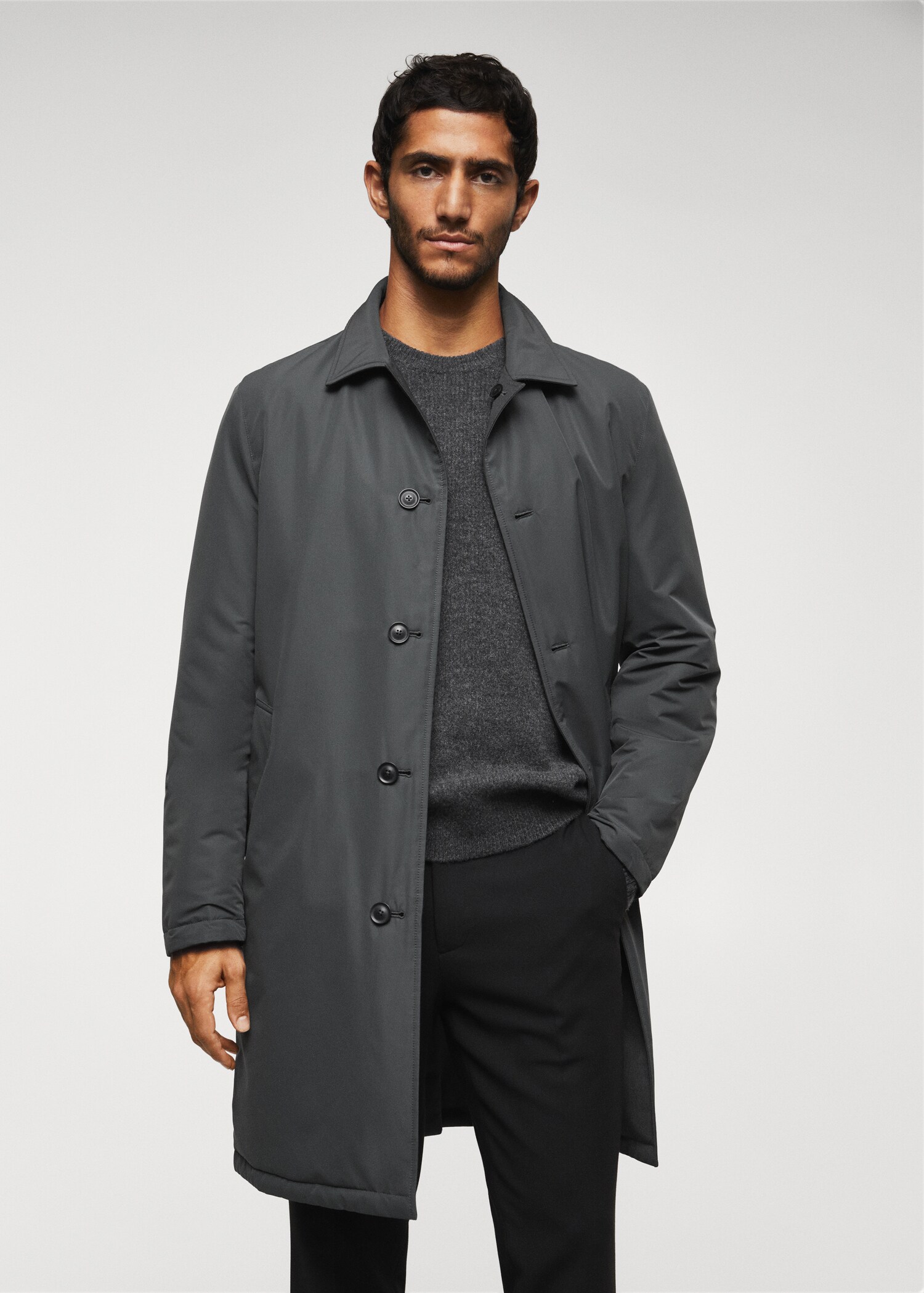 Reversible wool trench coat - Medium plane