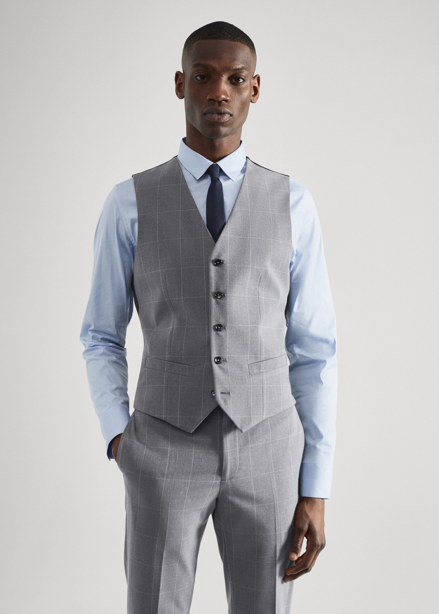 Super slim-fit suit vest - Medium plane