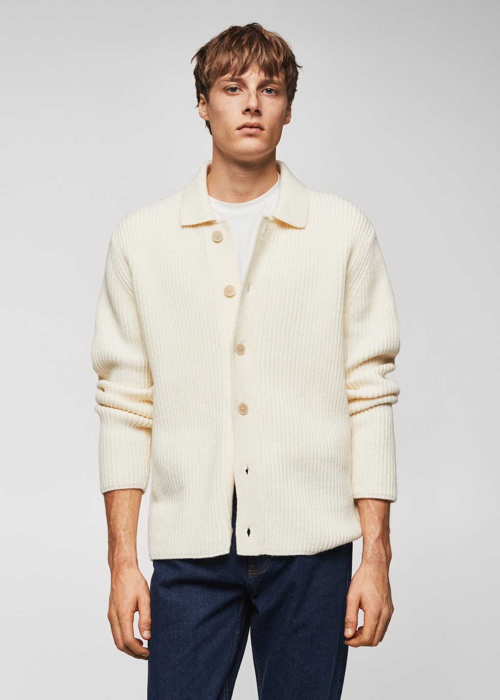 Structured wool cardigan