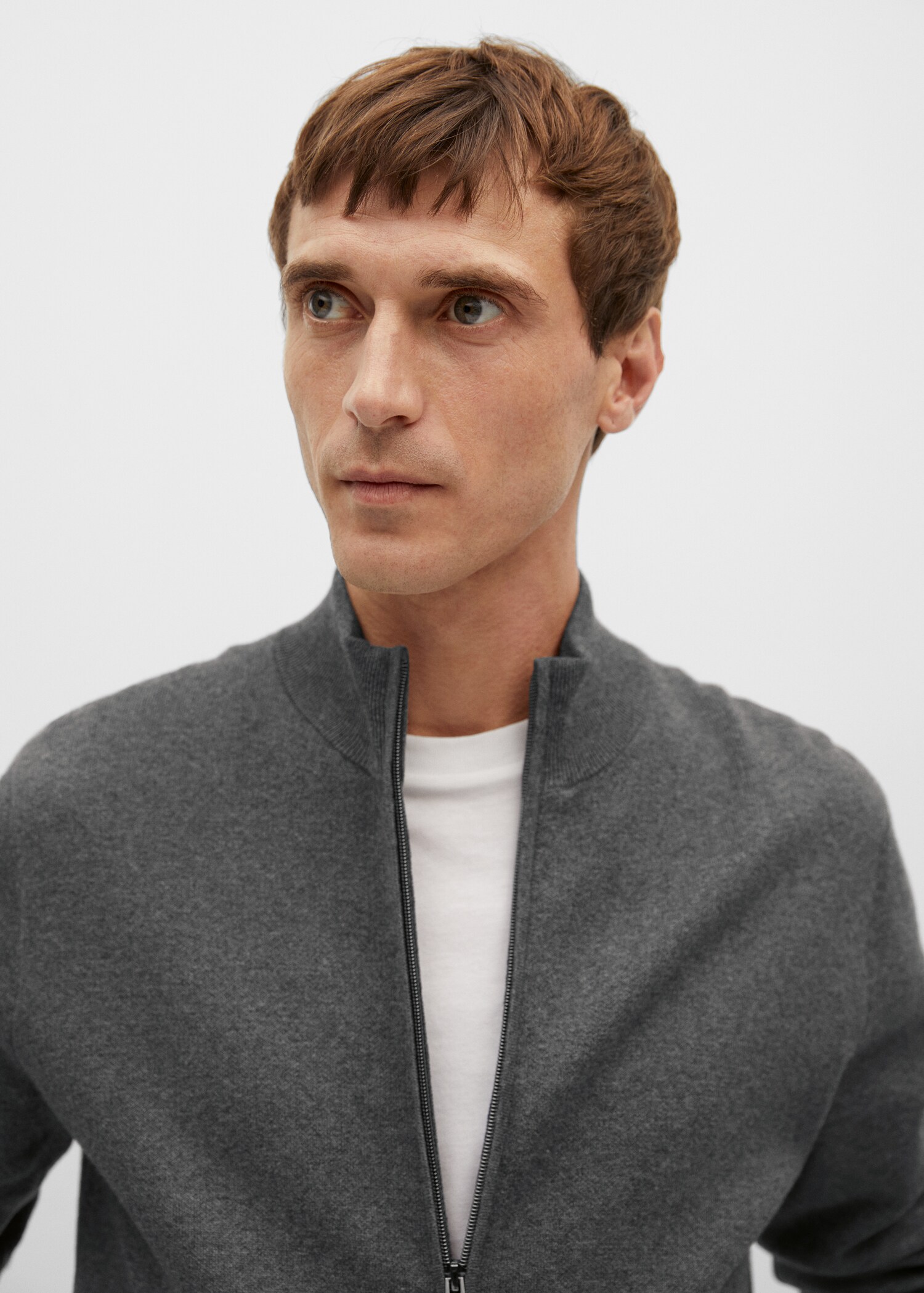 Zipped cotton cardigan - Details of the article 1
