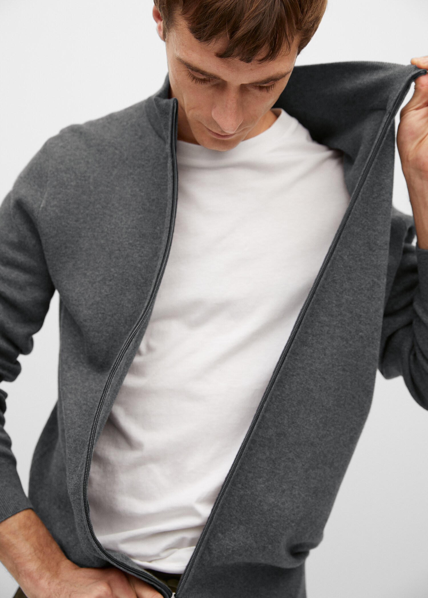 Zipped cotton cardigan - Details of the article 2