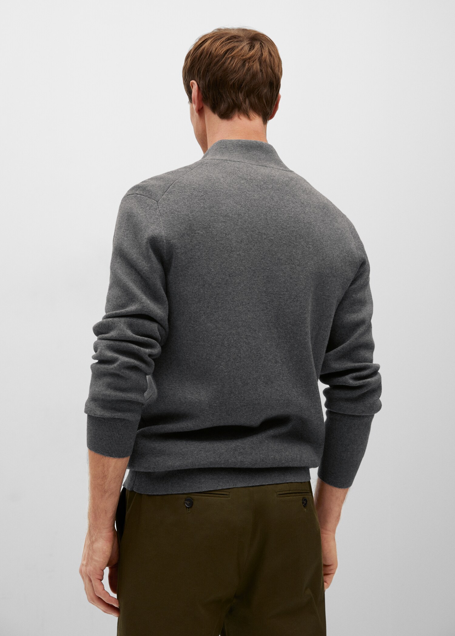Zipped cotton cardigan - Reverse of the article