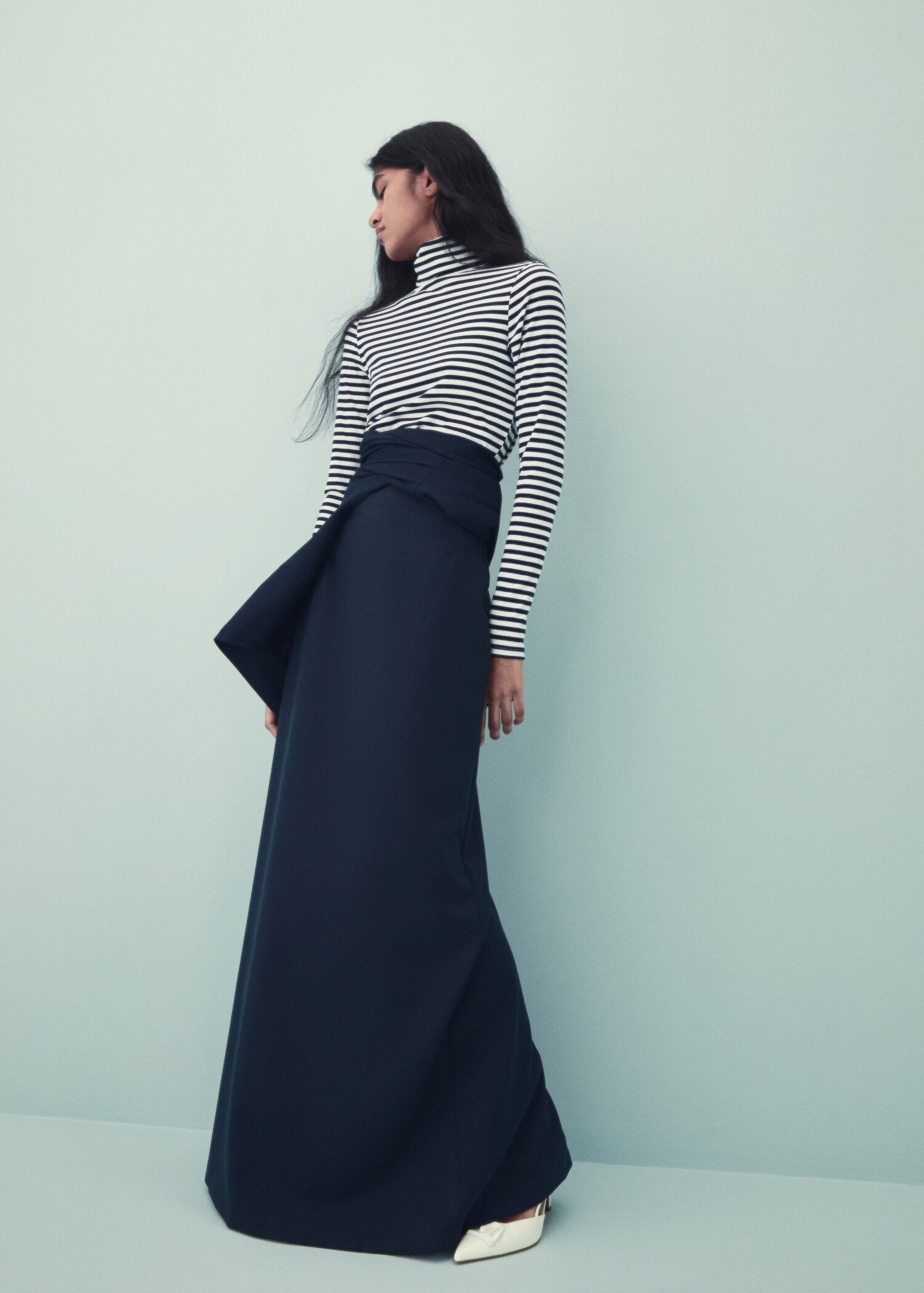 Ribbed high neck t-shirt - Details of the article 6