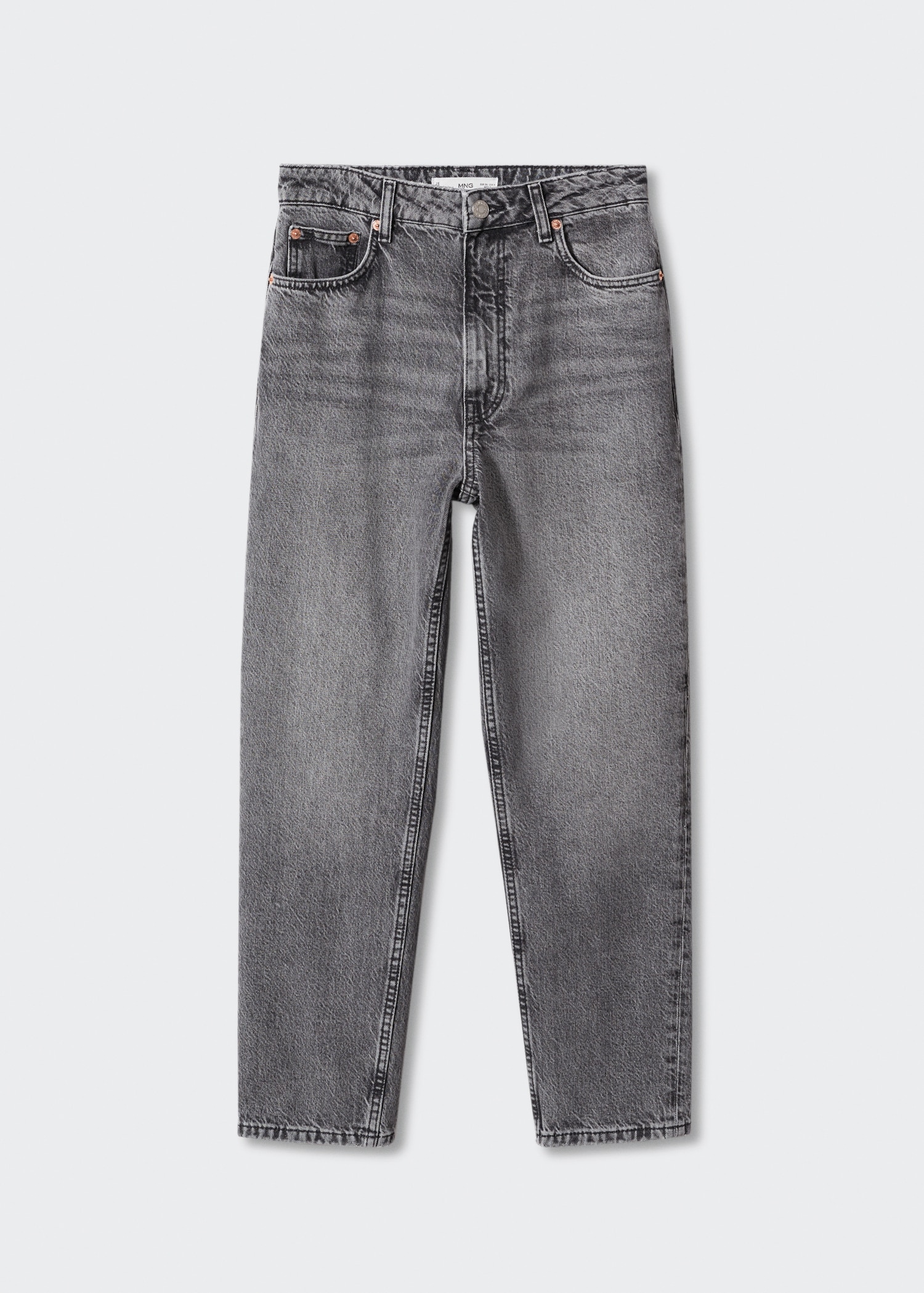 Levis Pantalon Vaquero Gris Mujer Jeans Mom Tiro Alto Mujer MANGO