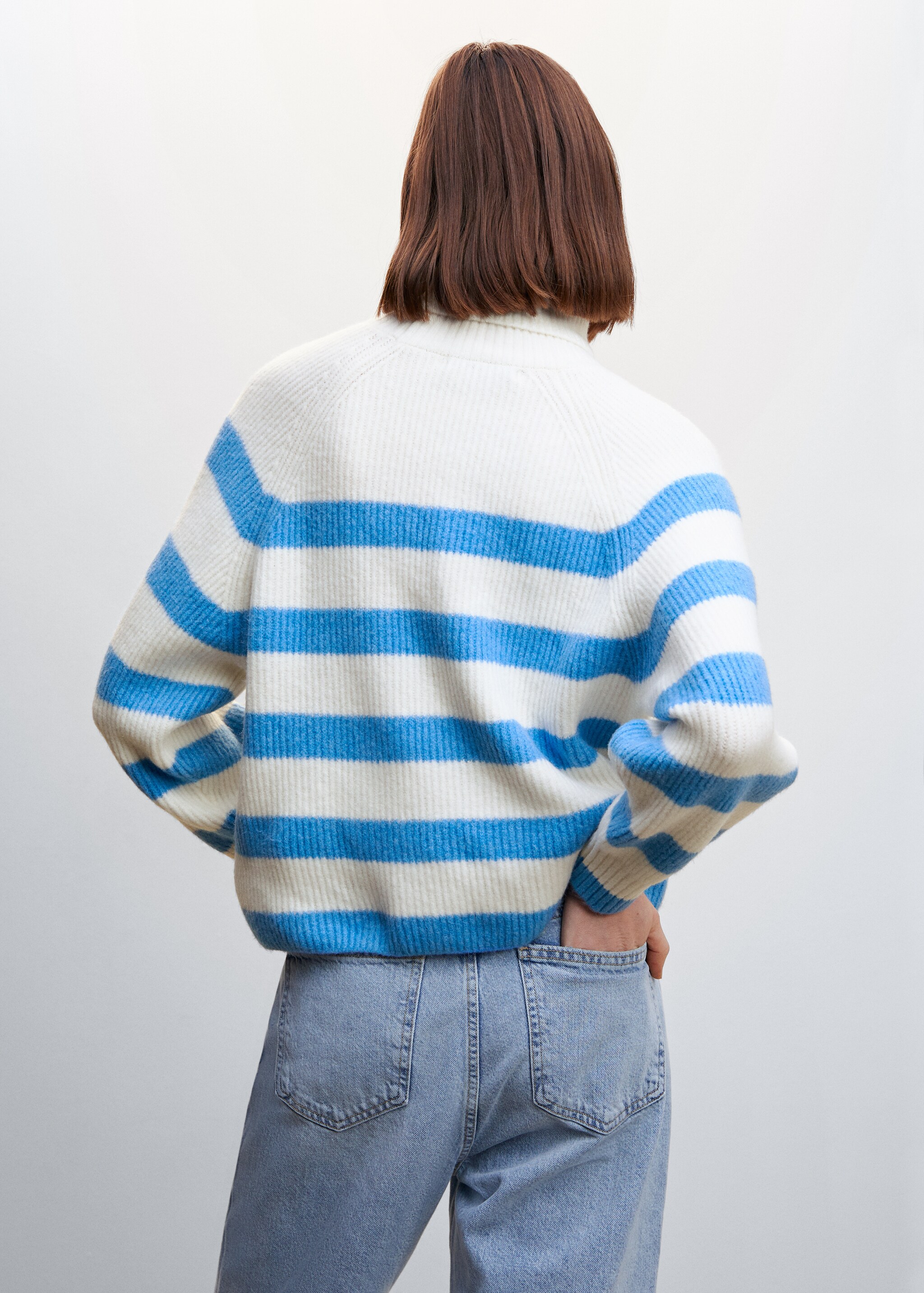 Striped turtleneck sweater - Reverse of the article