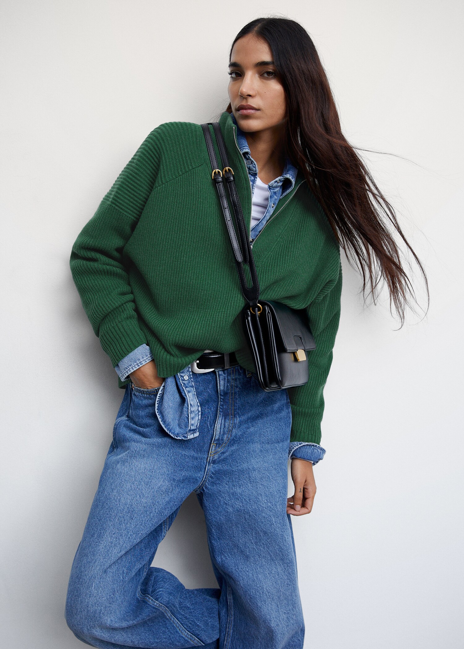 High neck sweater with zip - Details of the article 6