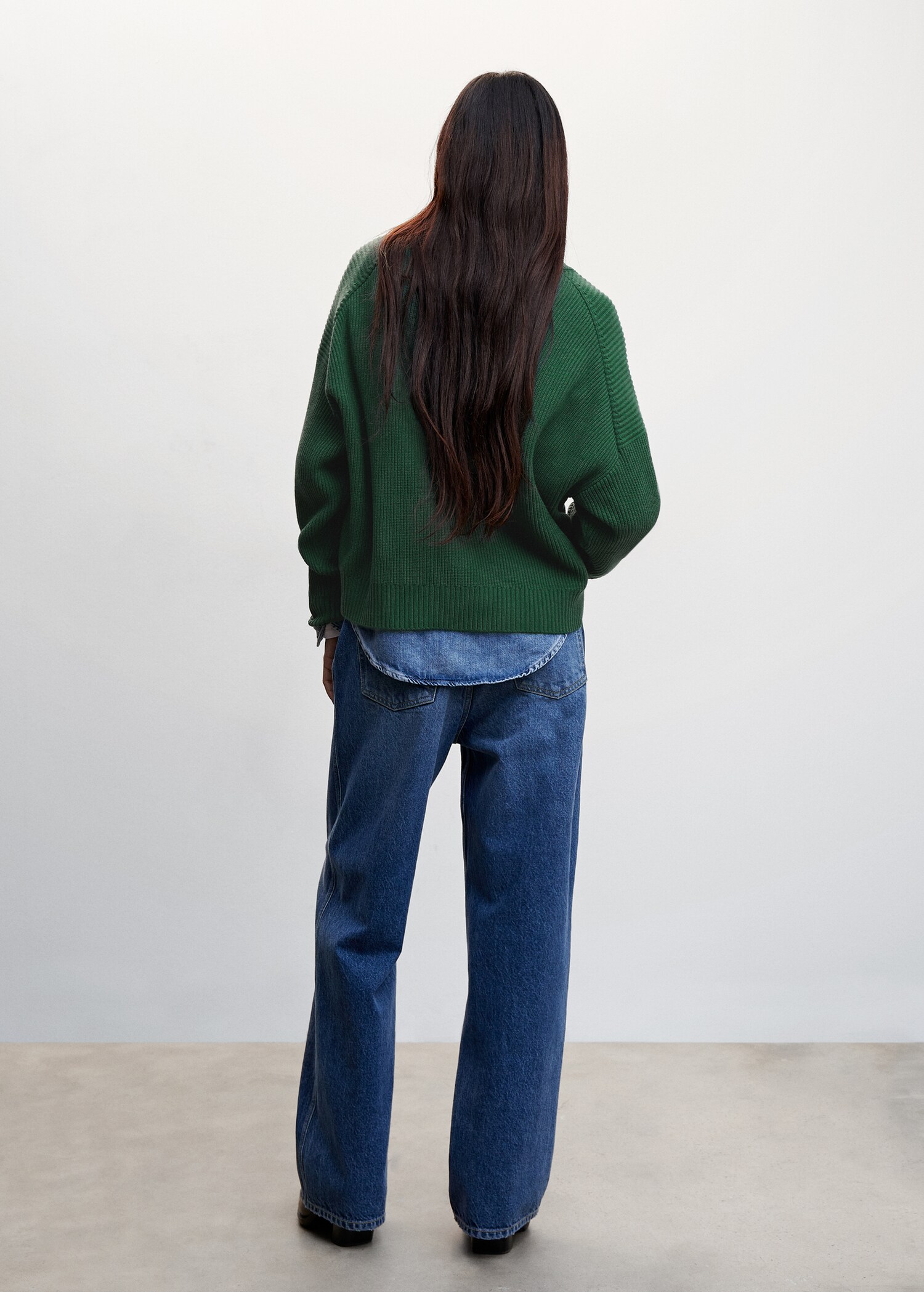 High neck sweater with zip - Reverse of the article