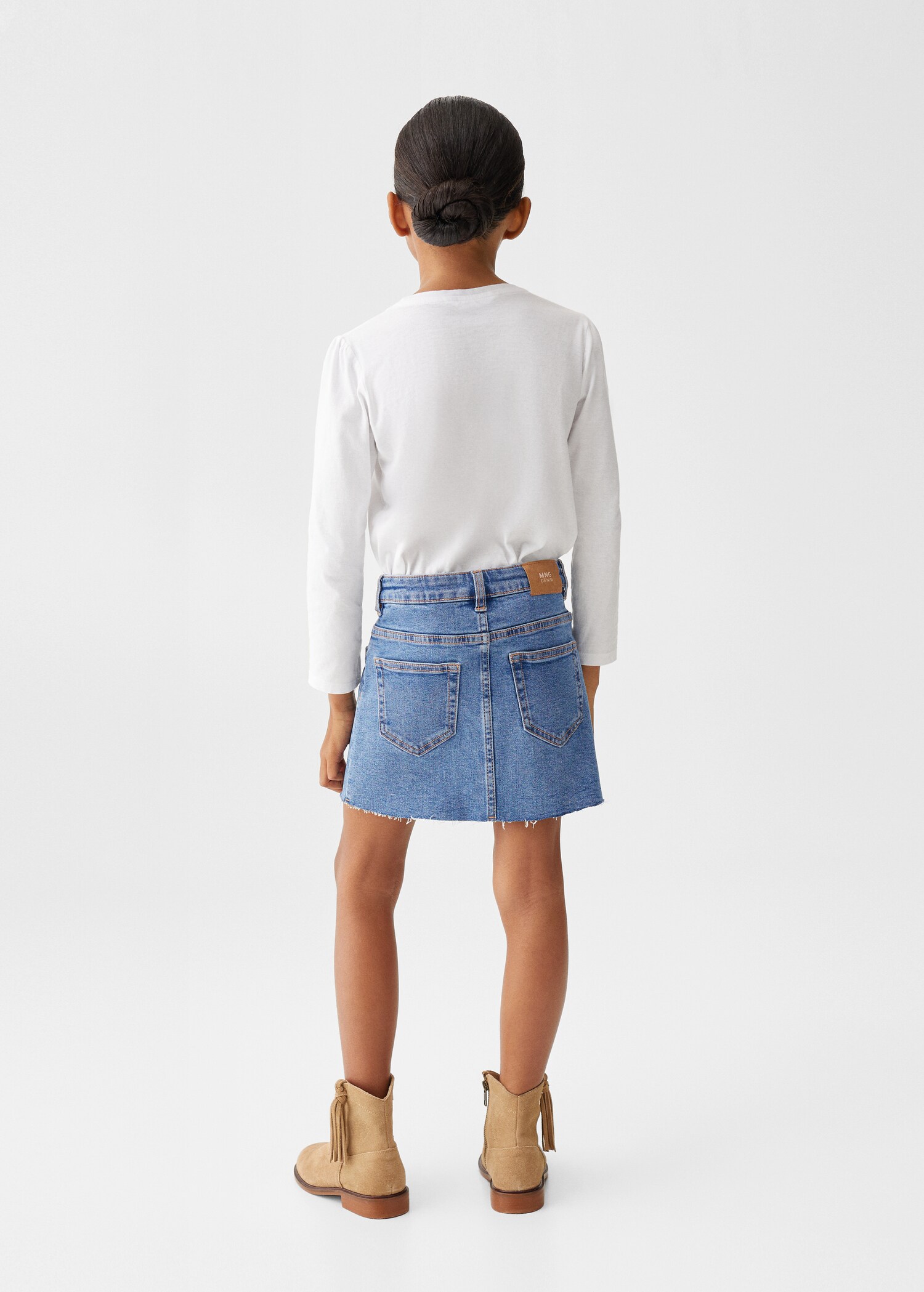 Short denim skirt - Reverse of the article