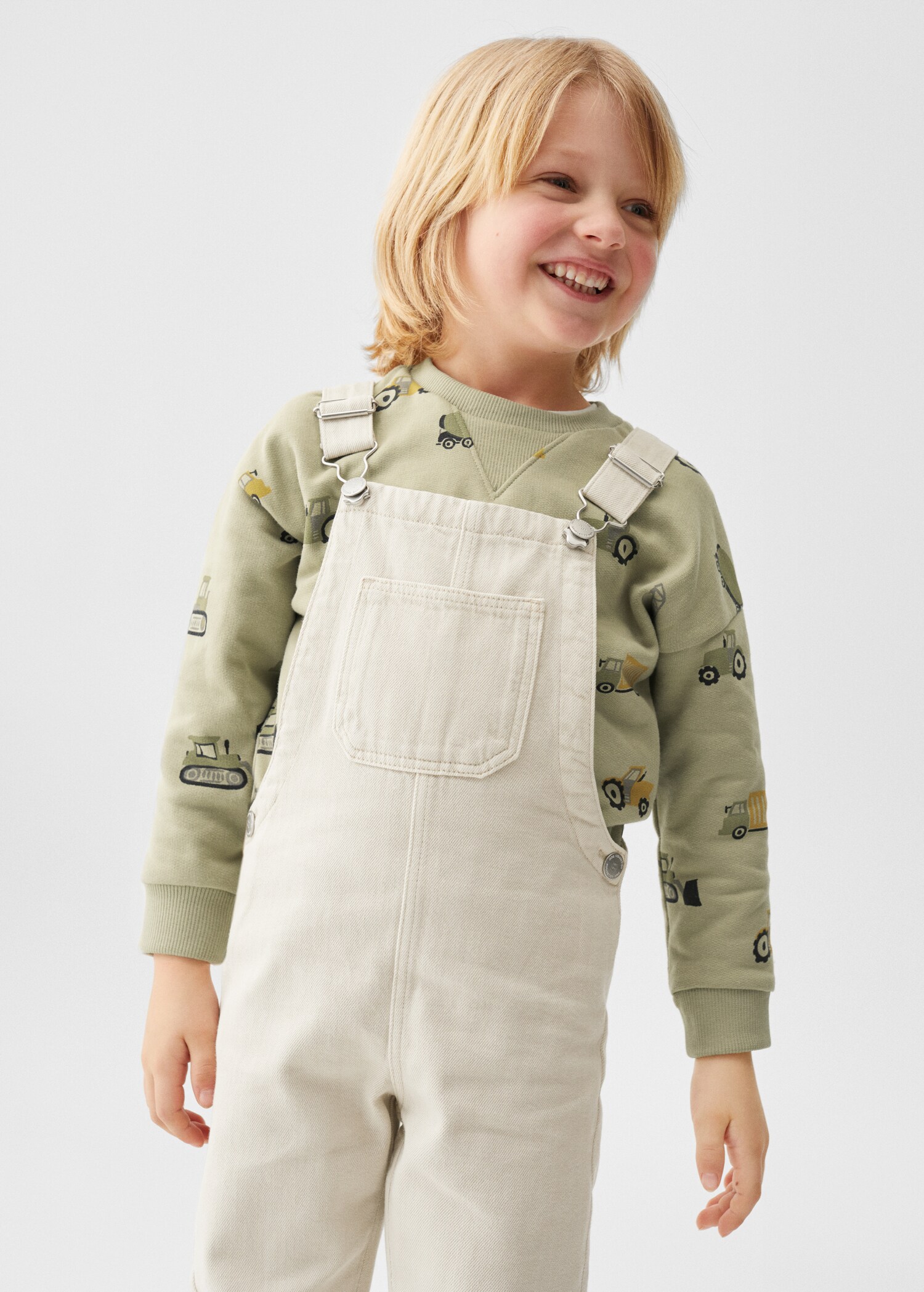 Denim buttoned dungarees - Medium plane
