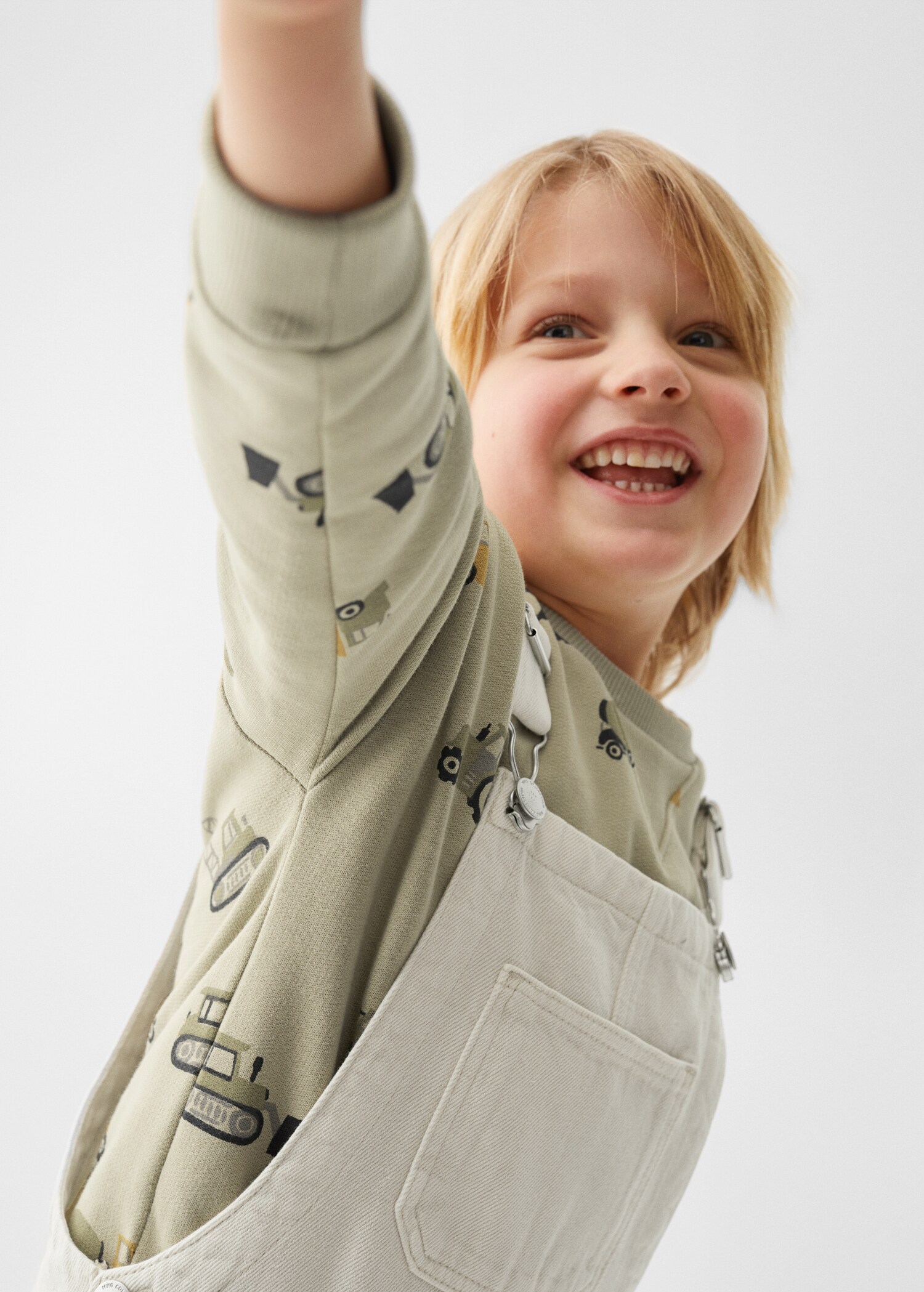 Denim buttoned dungarees - Details of the article 1