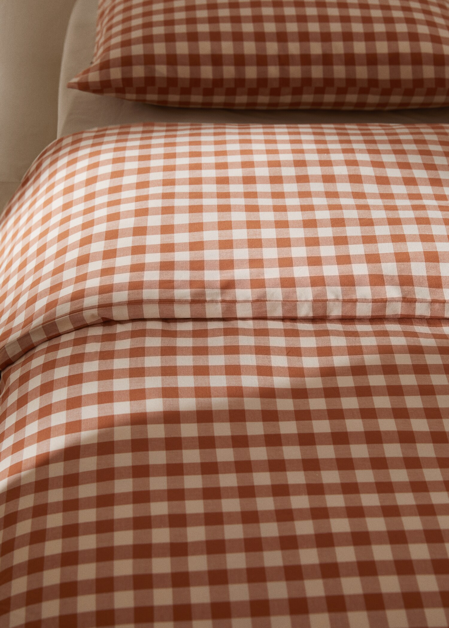 Bettbezug aus 100 % Baumwolle mit Vichy-Karomustser für 135 cm Bett - Detail des Artikels 9