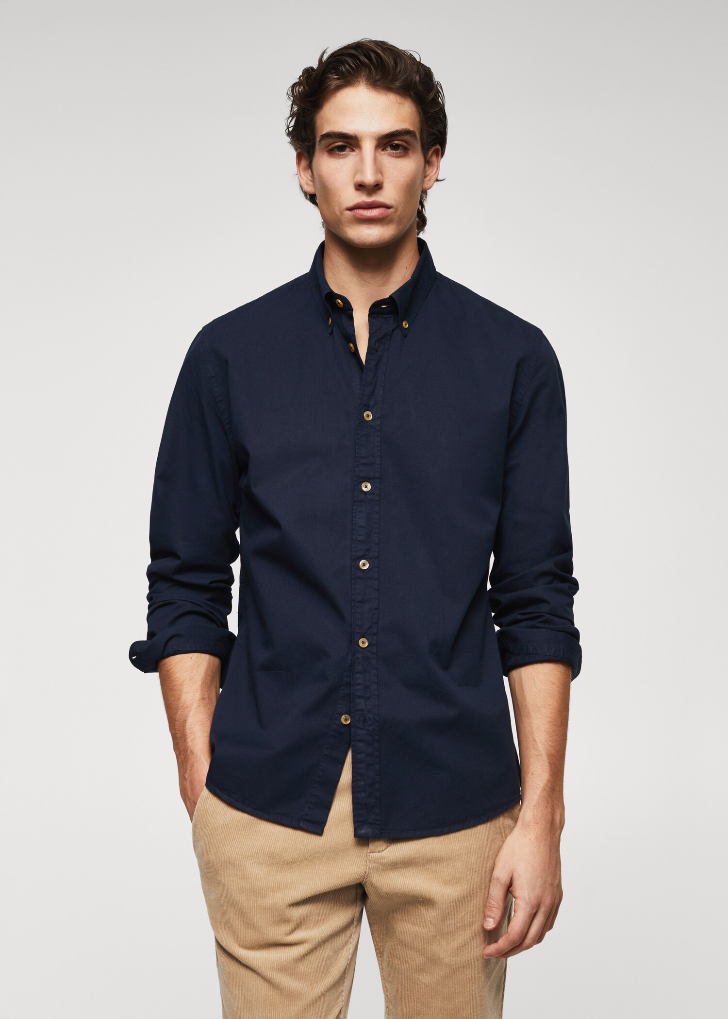 Slim fit cotton shirt - Medium plane