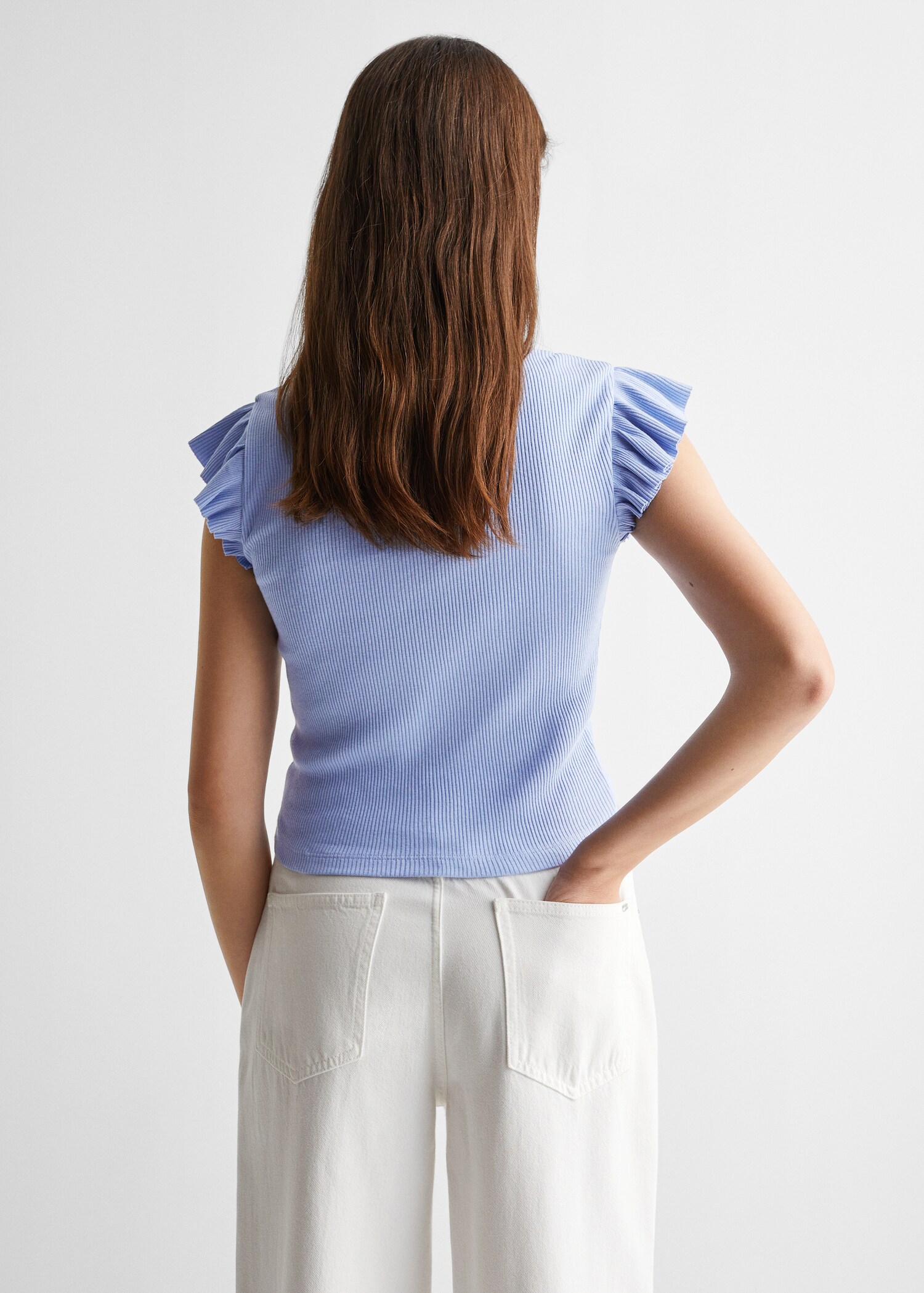 T-Shirt mit Volant-Detail - Rückseite des Artikels