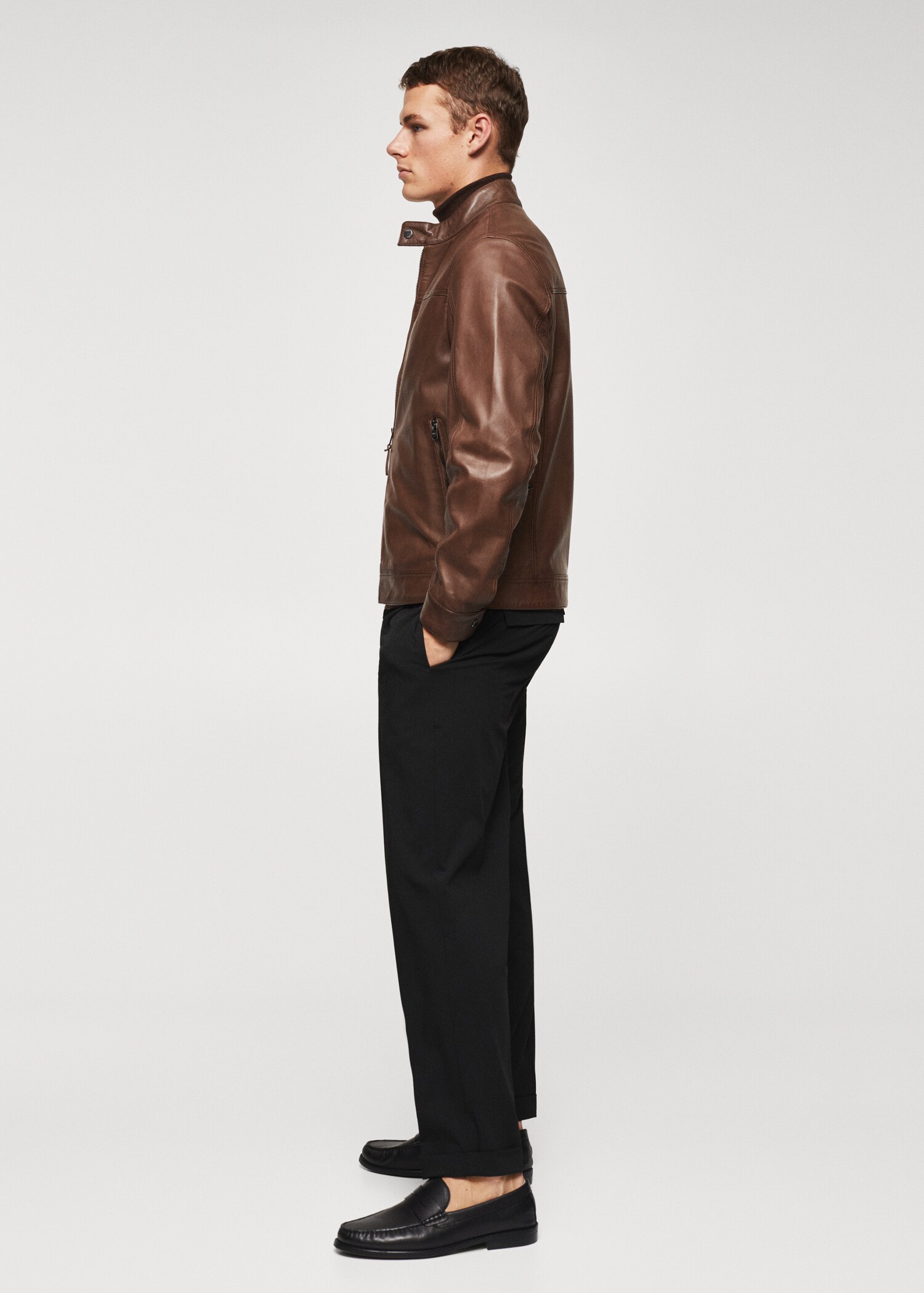 Leather biker jacket - Details of the article 6