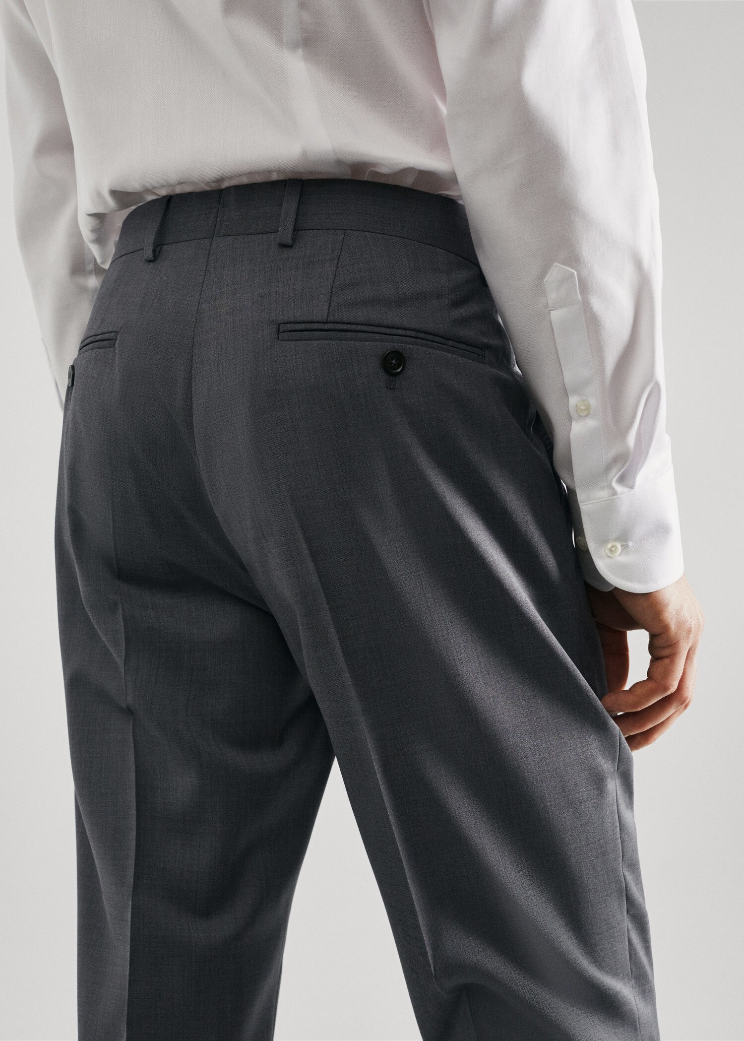 Slim fit virgin wool suit trousers - Details of the article 2