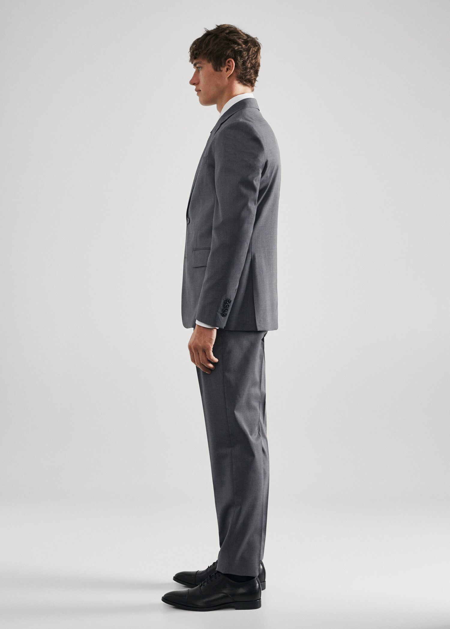 Slim fit virgin wool suit trousers - Details of the article 4