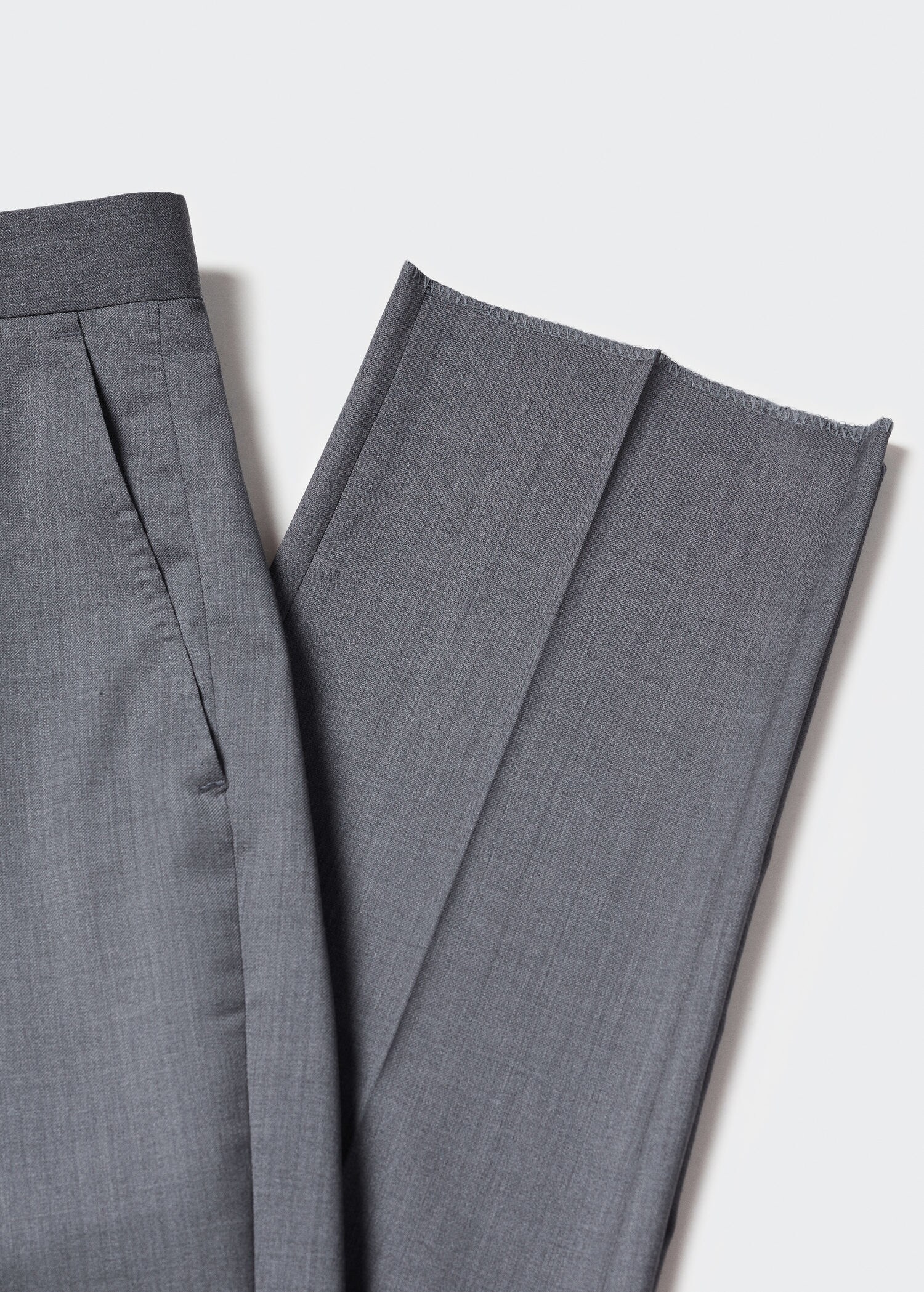 Slim fit virgin wool suit trousers - Details of the article 8