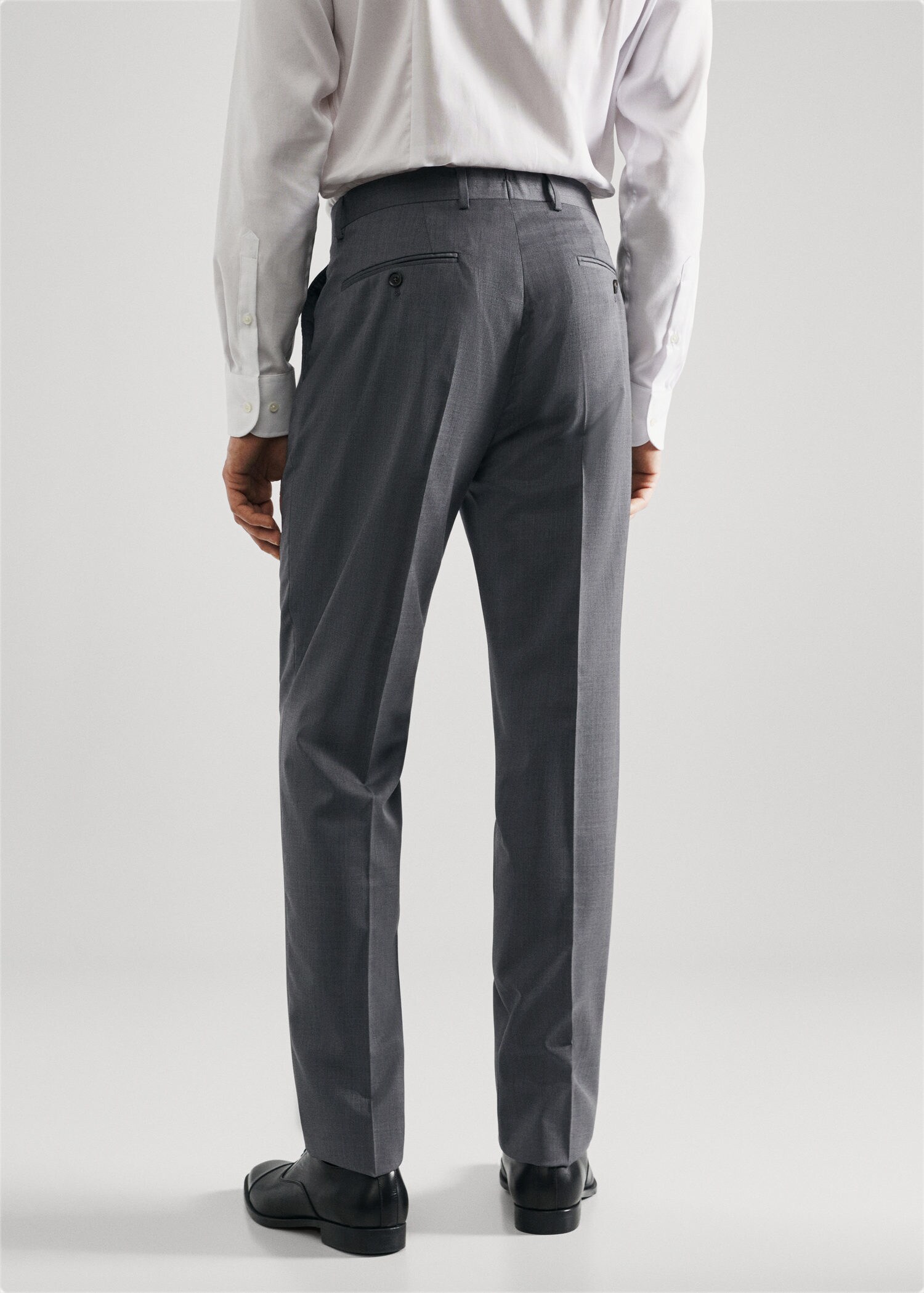 Slim fit virgin wool suit trousers - Reverse of the article