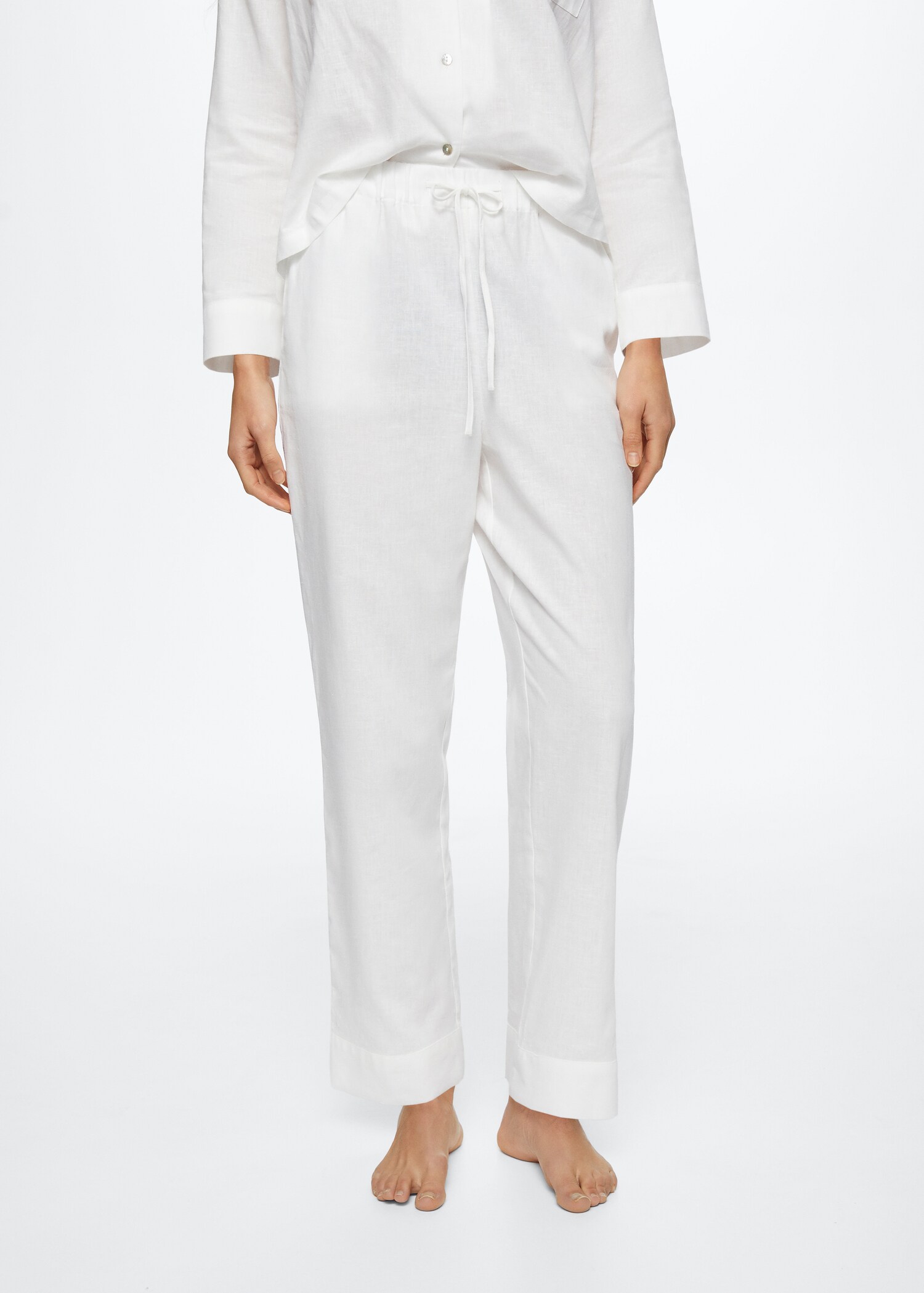 Linen pyjama trousers - Medium plane