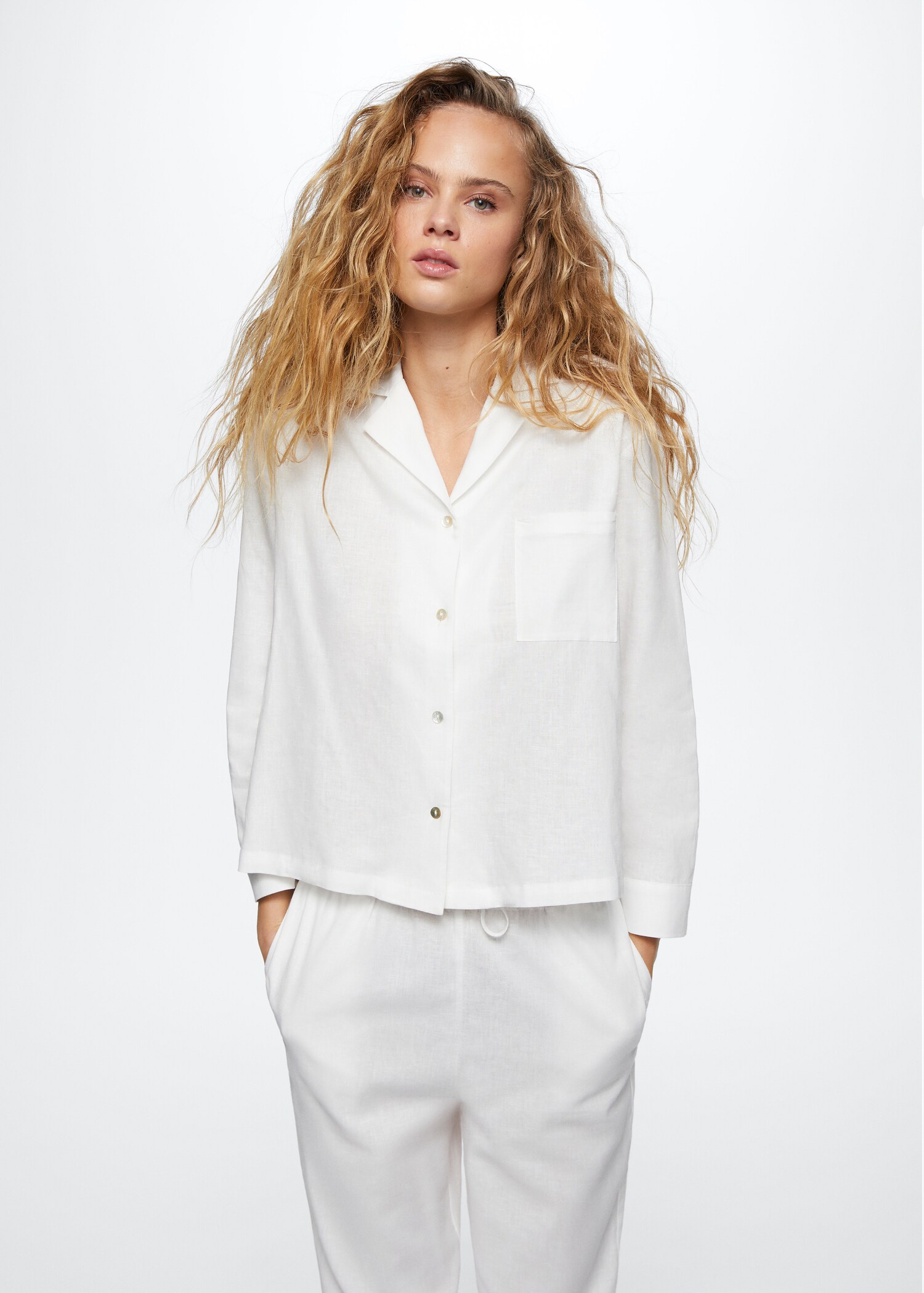 Linen pyjama trousers - Details of the article 1