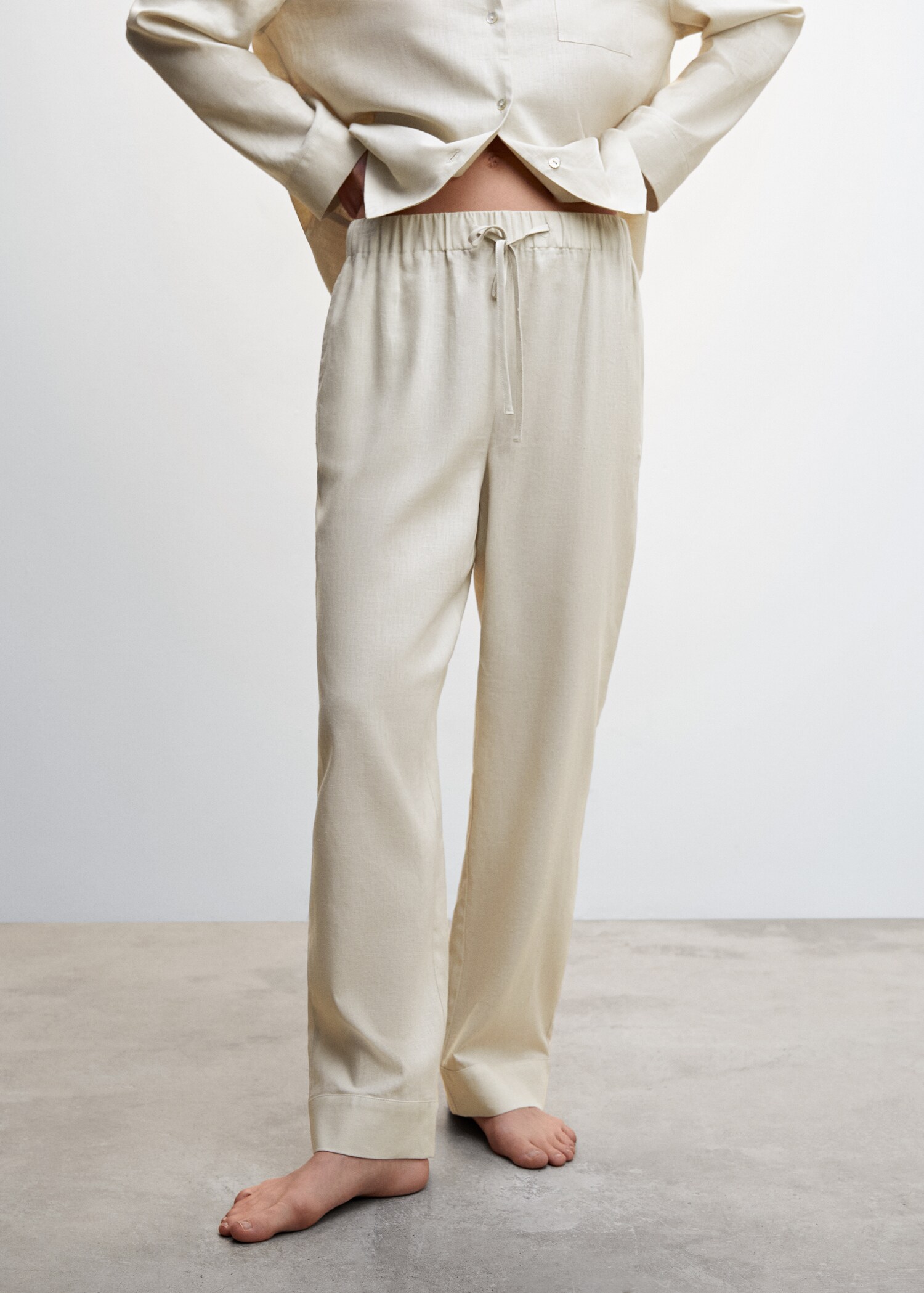 Linen pyjama trousers - Medium plane
