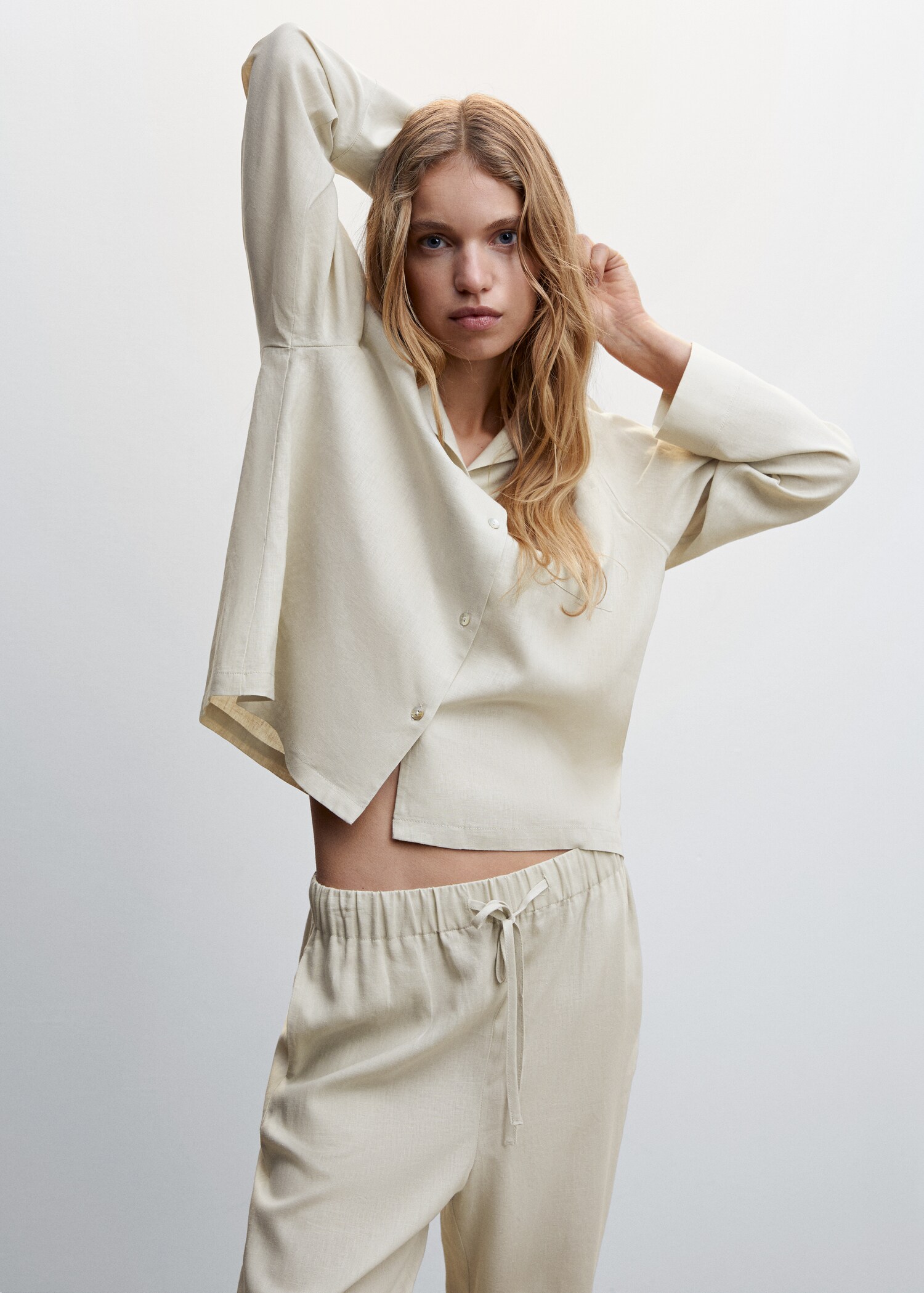 Linen pyjama trousers - Details of the article 1