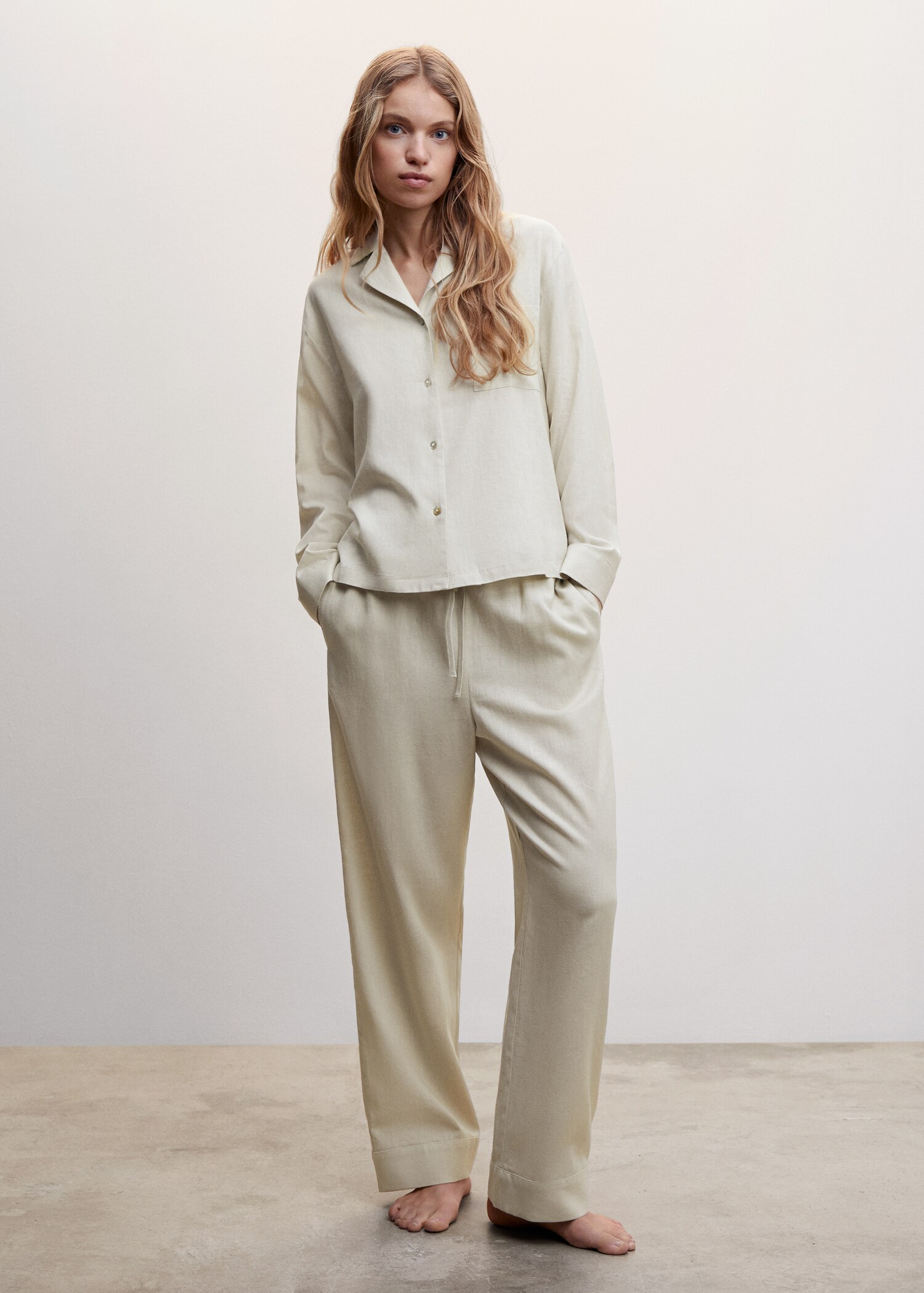 Linen pyjama trousers - Details of the article 9