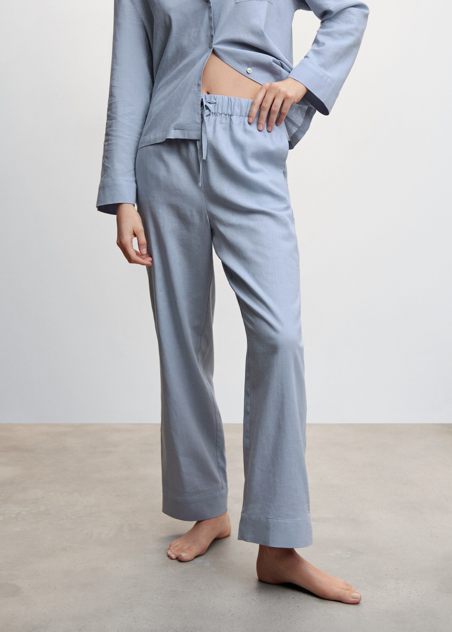 Linen pyjama trousers - Medium plane