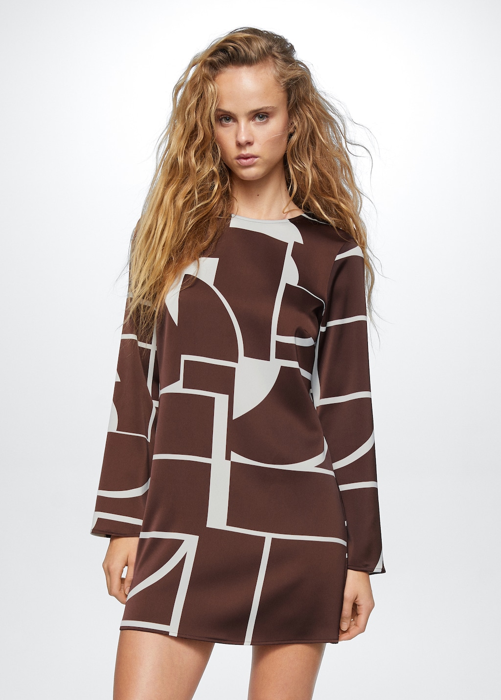 Printed satin dress - Women | MANGO OUTLET USA