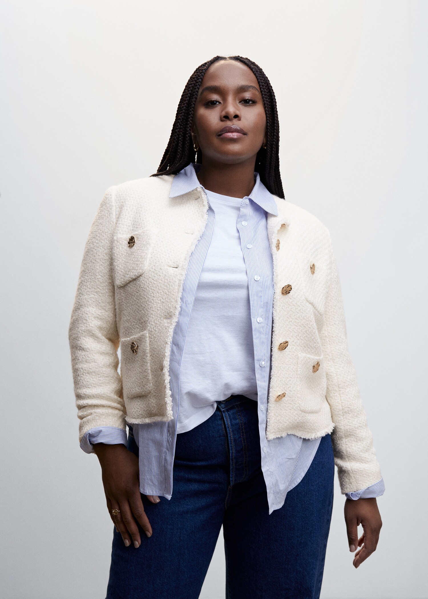 Chaqueta tweed bolsillos - Detalle del artículo 4